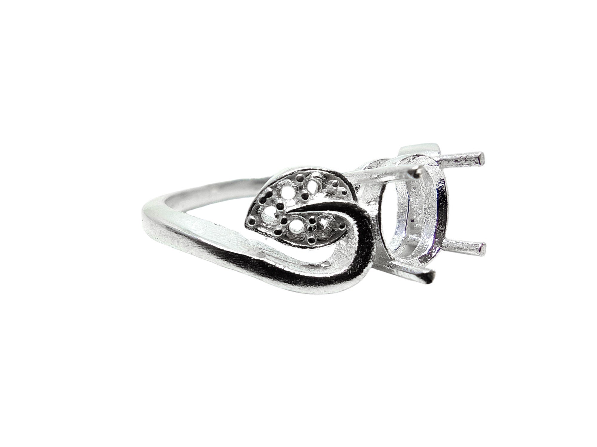 7 mm Round Semi Mount Engagement Ring Blanks 7 mm Round Semi Mount Ring Setting Large Round Ring Setting 925 Silver Ring Blank Setting