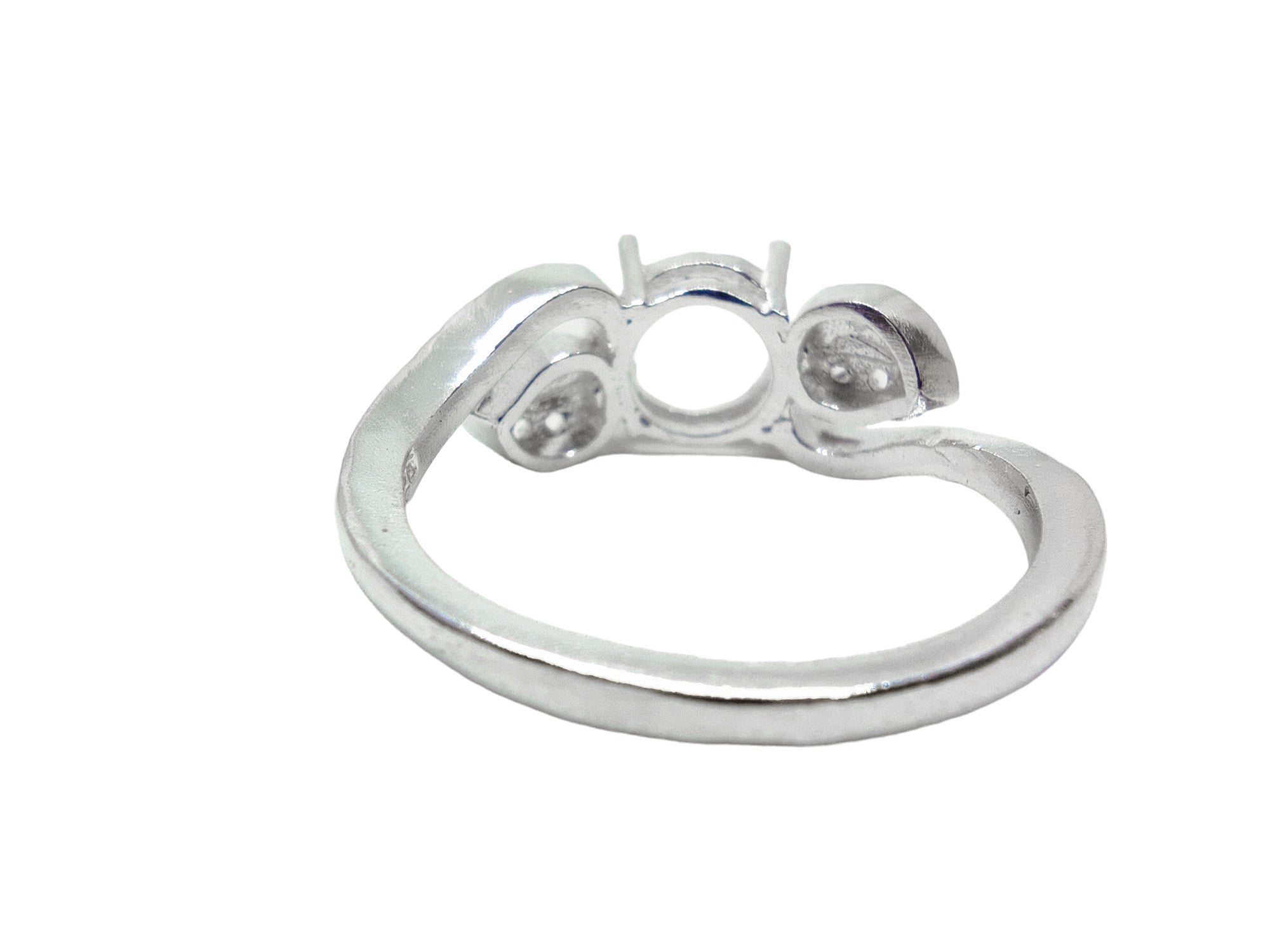 7 mm Round Semi Mount Engagement Ring Blanks 7 mm Round Semi Mount Ring Setting Large Round Ring Setting 925 Silver Ring Blank Setting