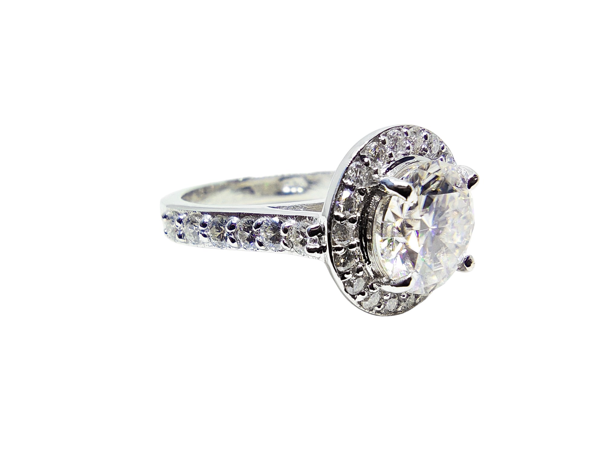 3.0 Ct Moissanite Engagement Ring 925 Silver Moissanite Wedding Ring Moissanite Diamond Ring