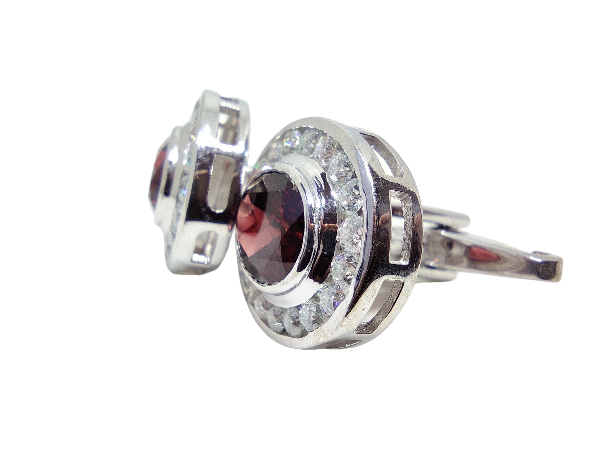Big Mens Garnet Moissanite Cufflink Natural Garnet Cufflinks Men Big Cufflinks For Wedding 925 Silver Garnet Men Cufflink January Birthstone