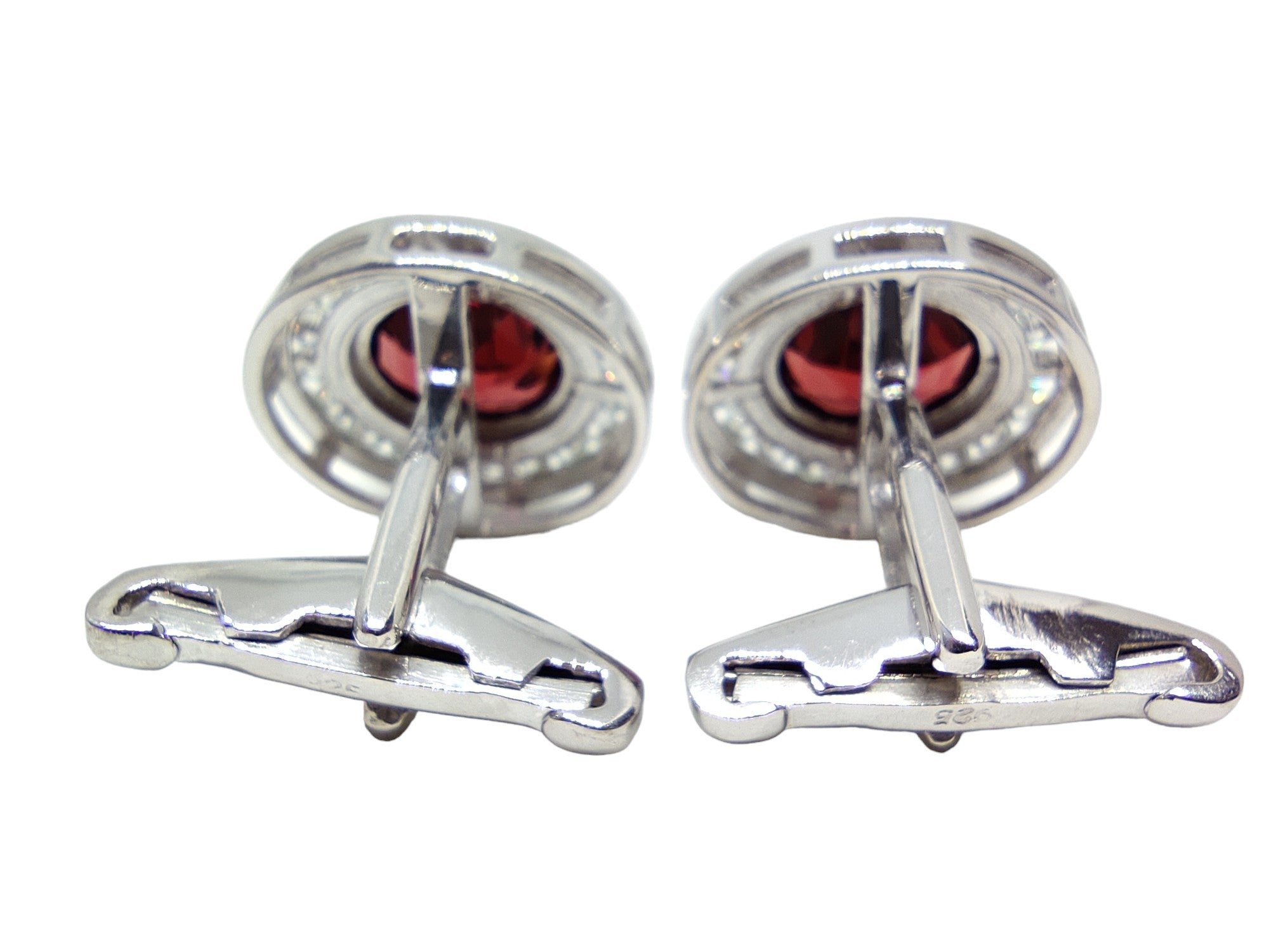 Big Mens Garnet Moissanite Cufflink Natural Garnet Cufflinks Men Big Cufflinks For Wedding 925 Silver Garnet Men Cufflink January Birthstone
