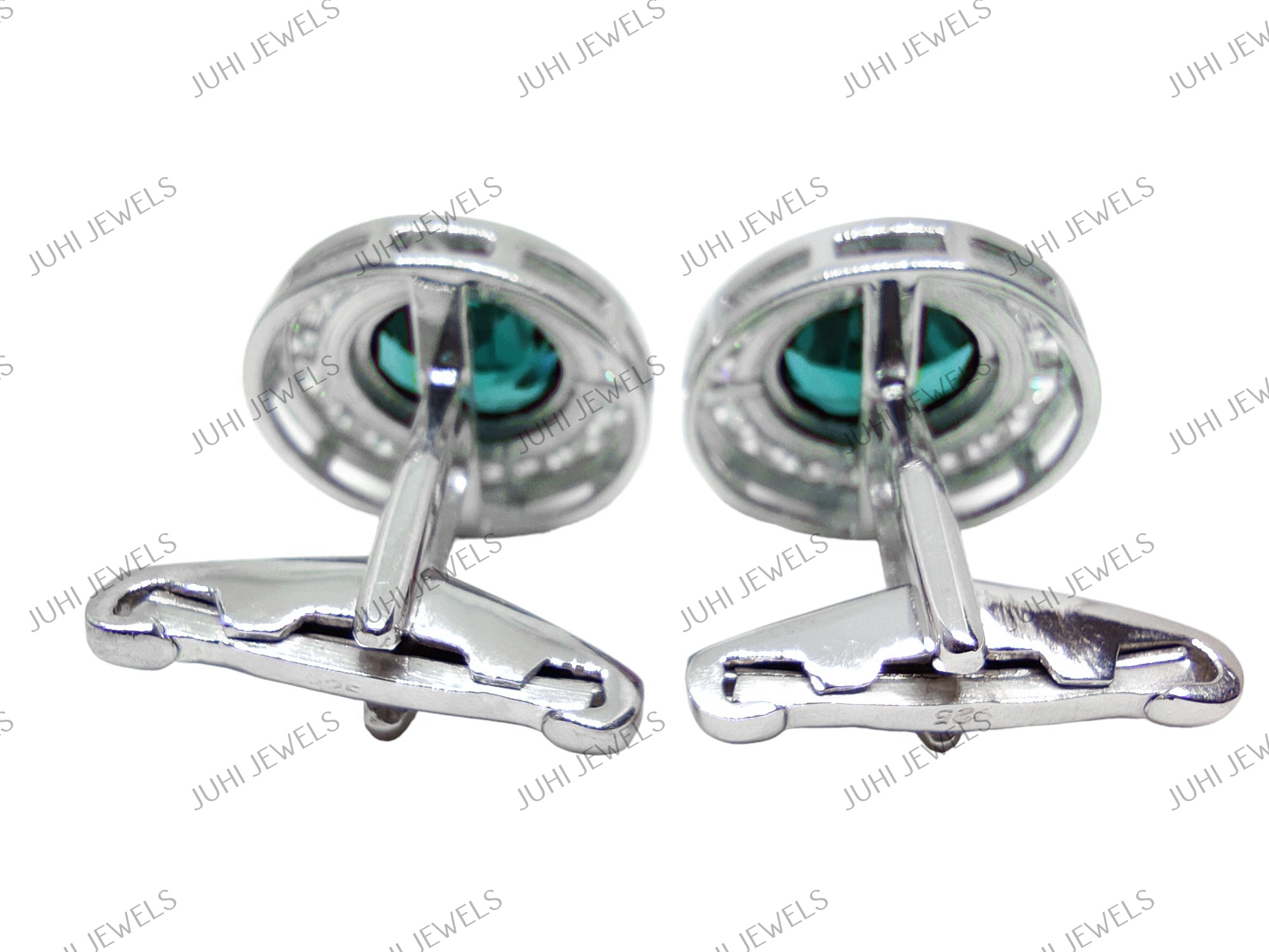 Big Mens London Topaz Moissanite Cufflink Natural Blue Topaz Cufflinks Men Big Cufflinks For Wedding 925 Silver London Blue Topaz Men Cufflink November Birthstone