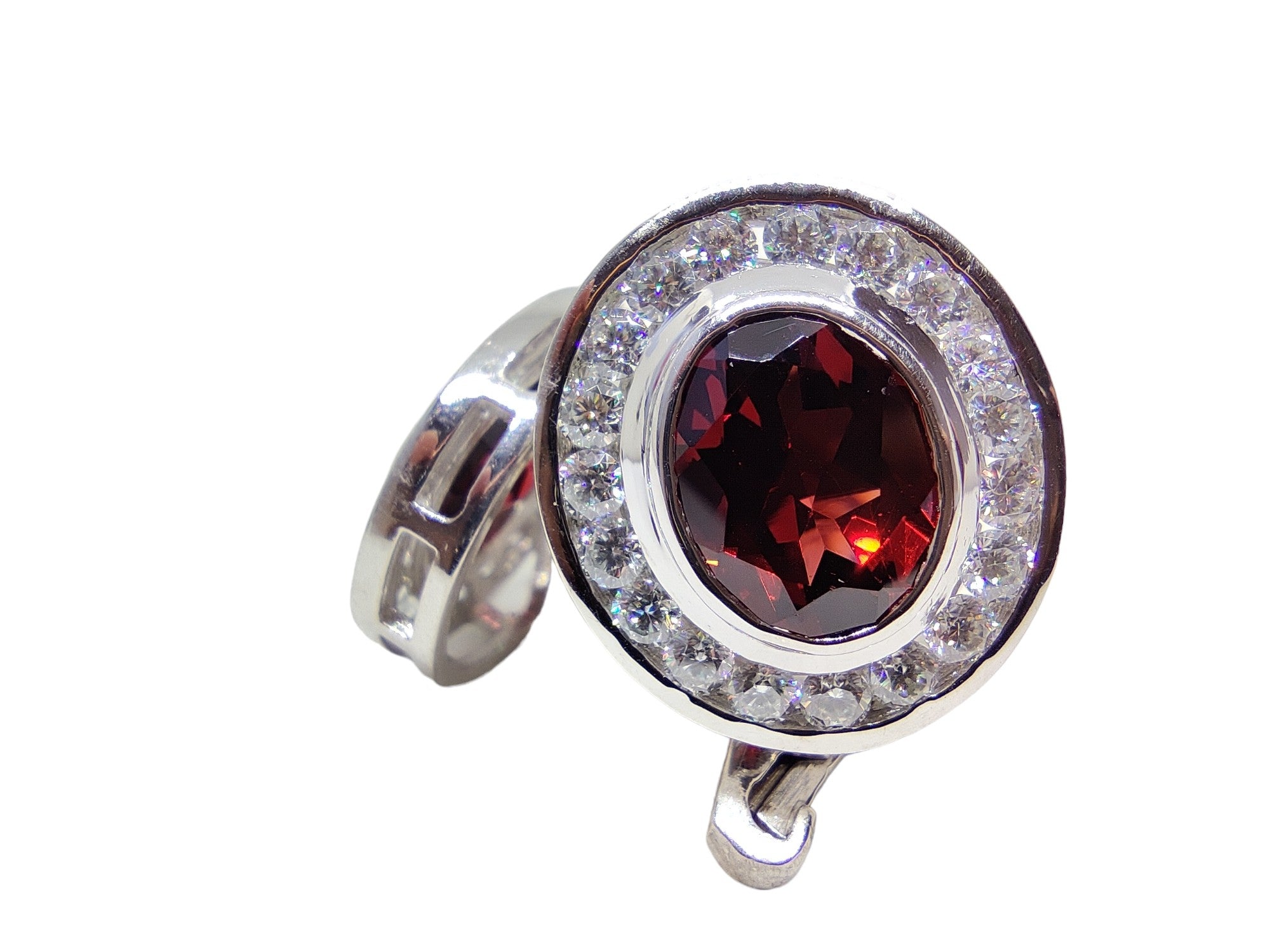 Big Mens Garnet Moissanite Cufflink Natural Garnet Cufflinks Men Big Cufflinks For Wedding 925 Silver Garnet Men Cufflink January Birthstone