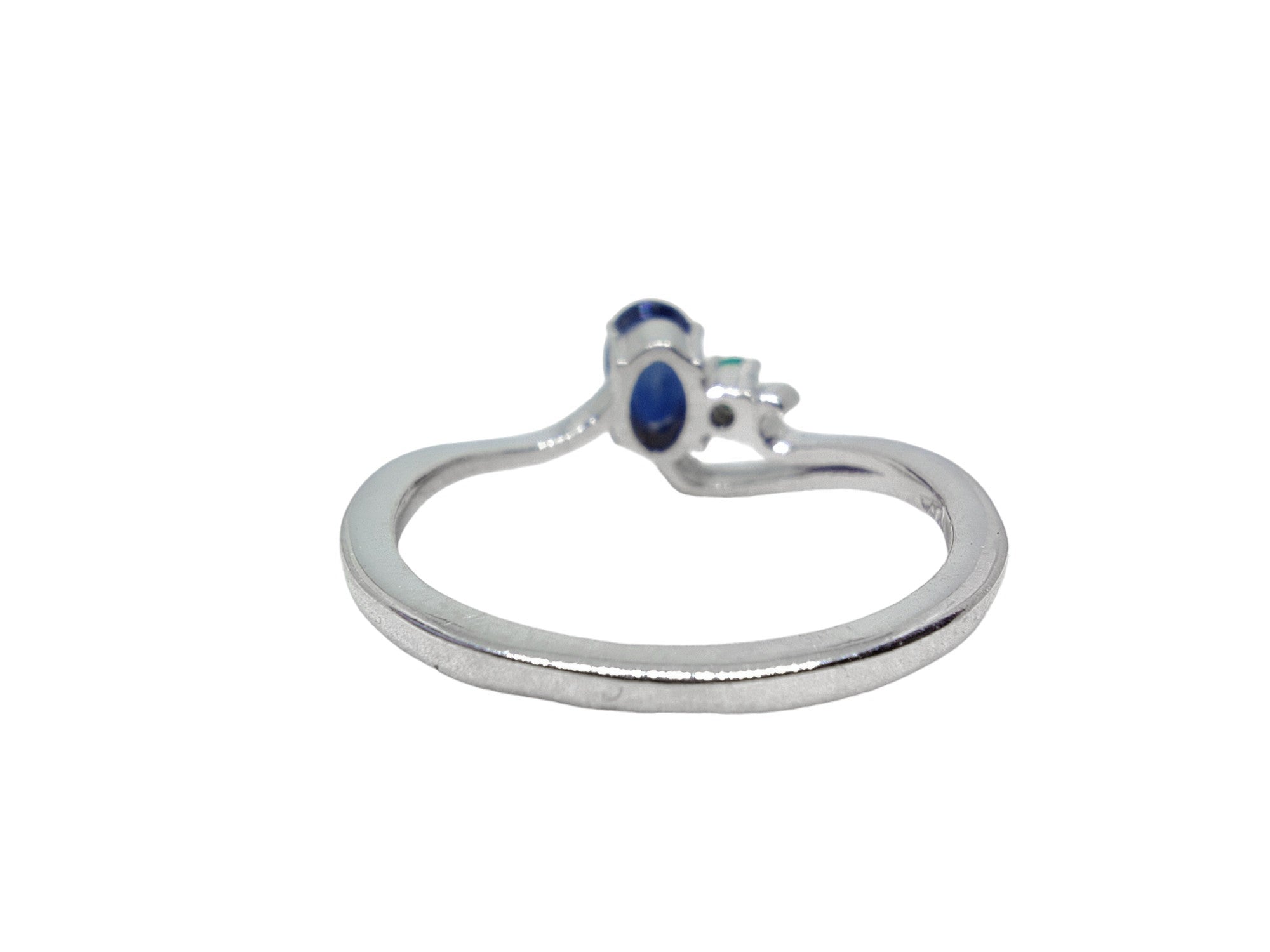 Silver Sapphire Promise Ring Natural Sapphire Emerald Anniversary Ring High Quality Sapphire September May Birthstone Ring Blue SapphireRing