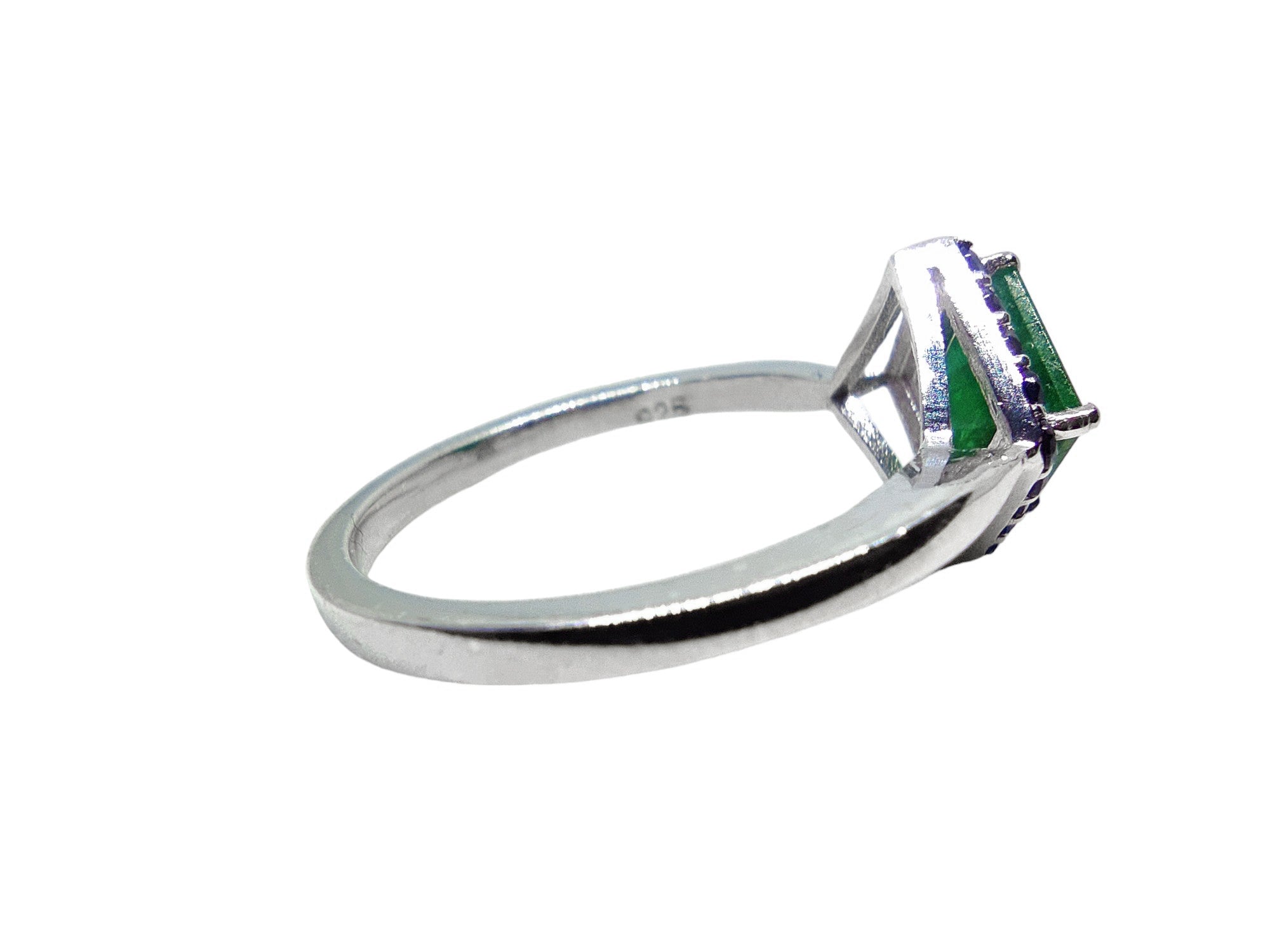 Natural Zambian Emerald Engagement Ring 1 Ct Emerald Promise Ring High Quality Emerald Sapphire Anniversary Ring Green Emerald Ring For Her