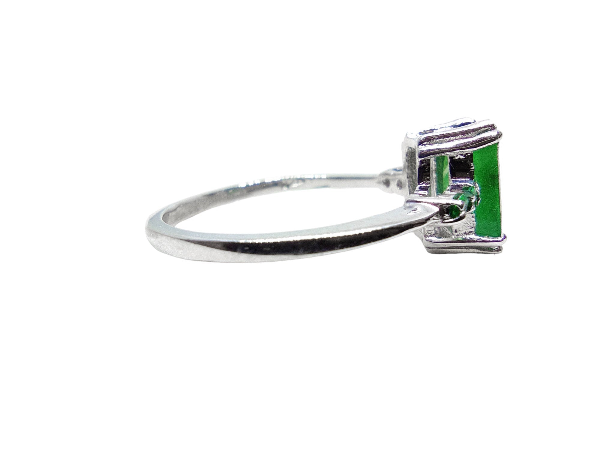 925 Silver Emerald Band For Her 1.35 Ct Emerald Octagon Birthstone Ring May Emerald Ring For Her Sterling Silver Emerald Birthstone Band
