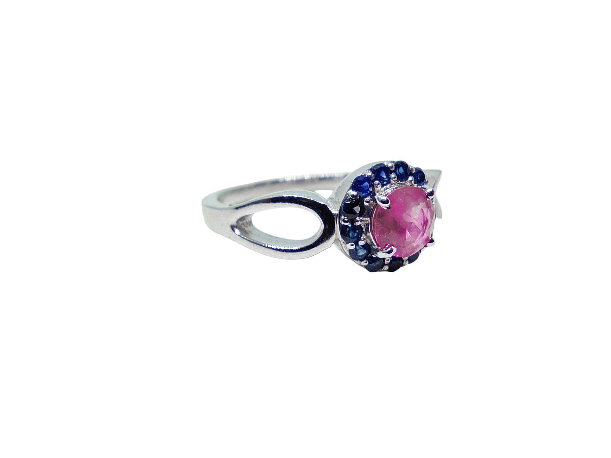 Natural Ruby Sapphire Engagement Ring Natural Ruby Wedding Ring Pink Ruby Cluster Engagement Ring Natural Ruby Sapphire Wedding Band