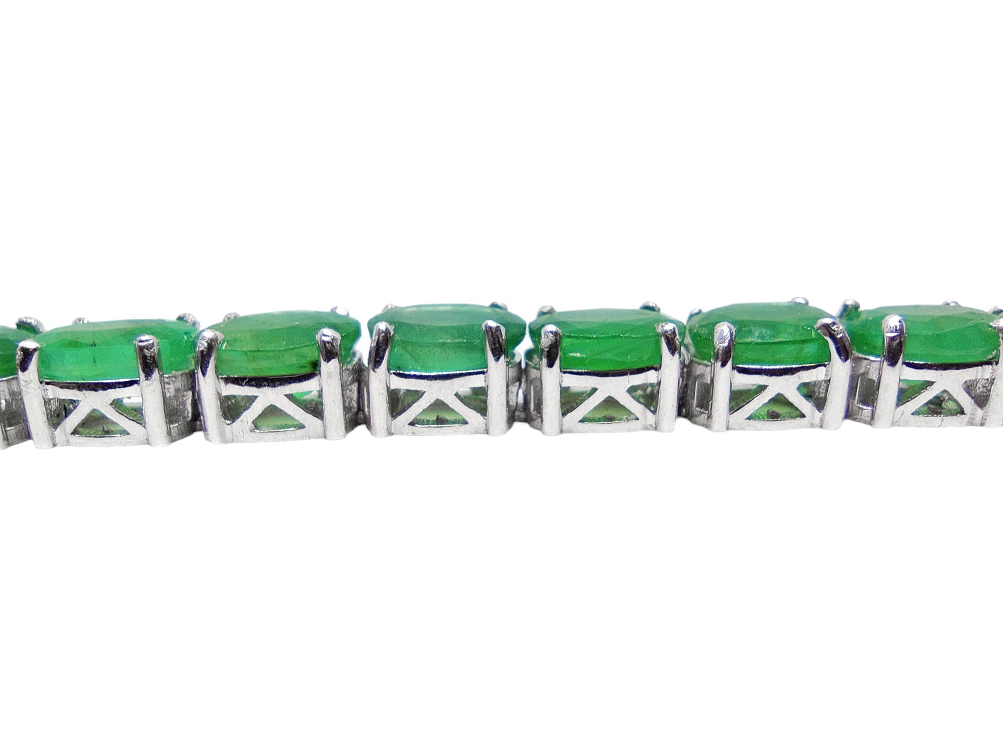 Emerald Tennis Bracelet 925 Silver Emerald Bracelet For Her Emerald Bridal Bracelet 5x7 mm Oval Emerald Bridal Bracelet May Birthstone