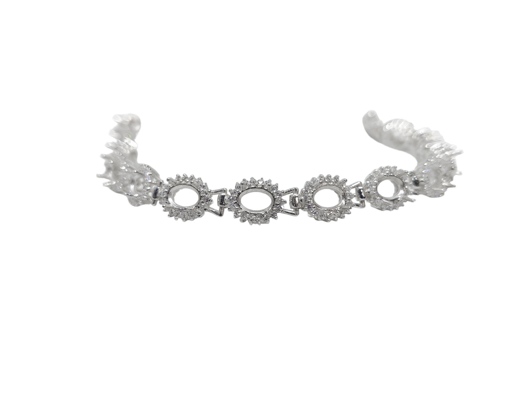 4x6 mm Oval Cluster Bracelet 925 Silver 4x6 mm Oval Bracelet Oval Semi Mount Bracelets Oval Bracelet without Stones Oval Bracelet Blanks