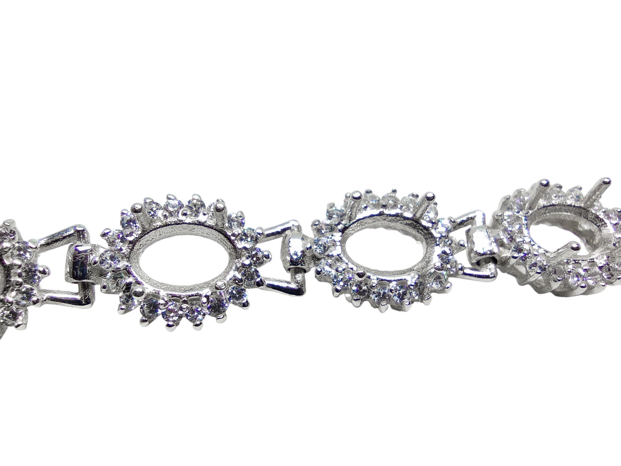 4x6 mm Oval Cluster Bracelet 925 Silver 4x6 mm Oval Bracelet Oval Semi Mount Bracelets Oval Bracelet without Stones Oval Bracelet Blanks