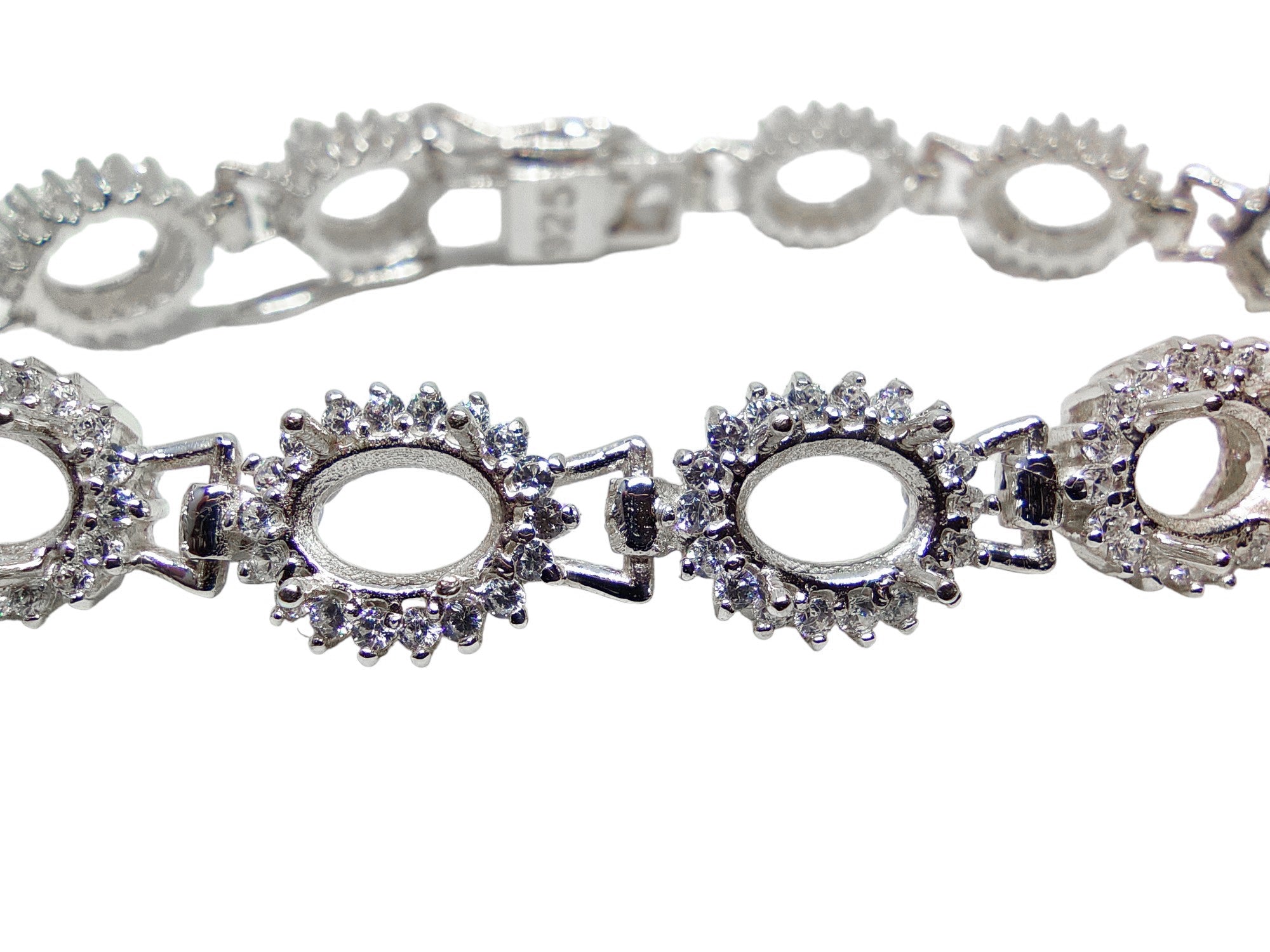 4x6 mm Oval Cluster Bracelet 925 Silver 4x6 mm Oval Bracelet Oval Semi Mount Bracelets Oval Bracelet without Stones Oval Bracelet Blanks