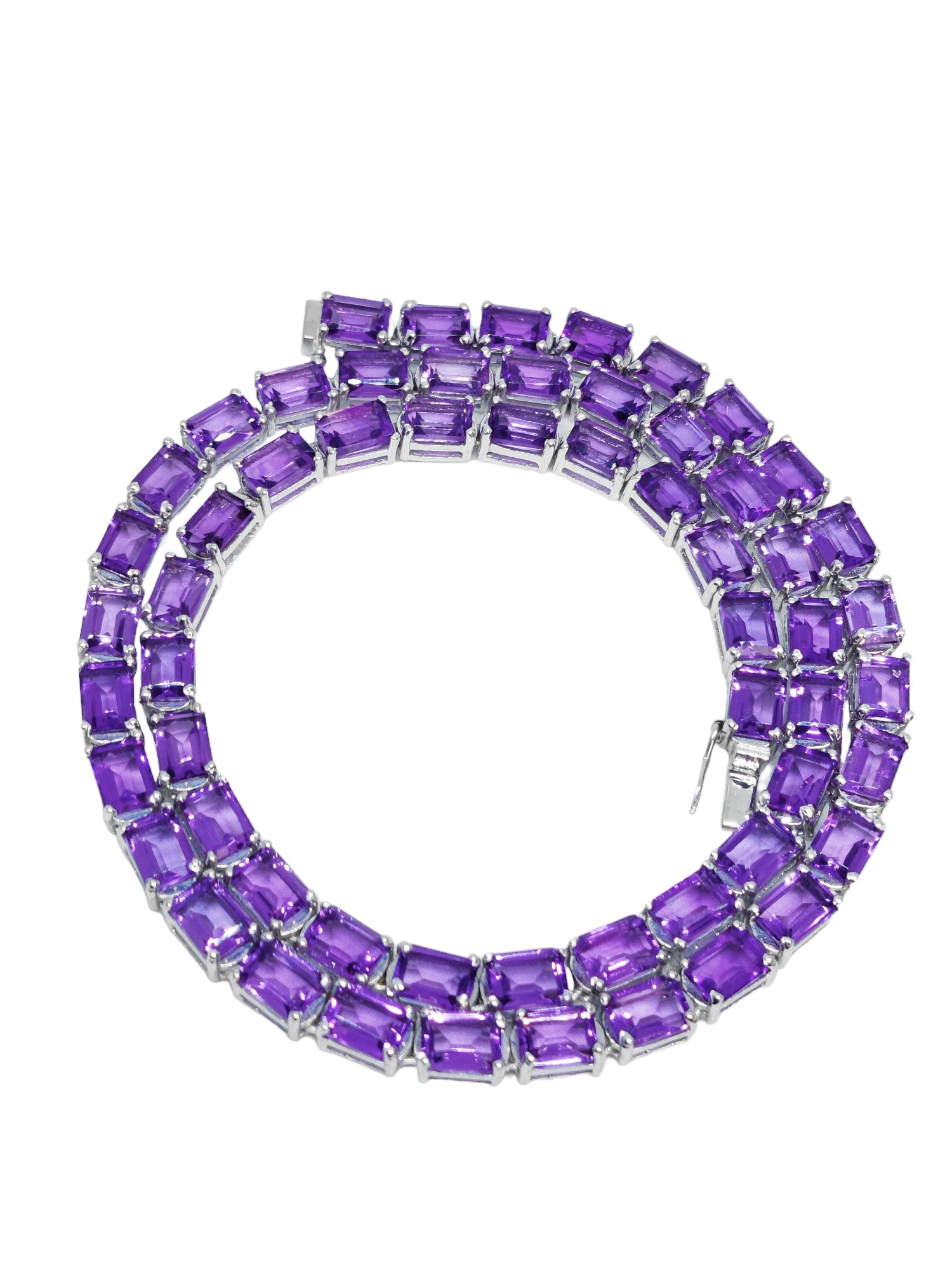 Amethyst Tennis Mens Chain Necklace Natural Amethyst Mens Tennis Necklace Octagon Purple Amethyst Mens Tennis Necklace 925 Silver Mens Chain