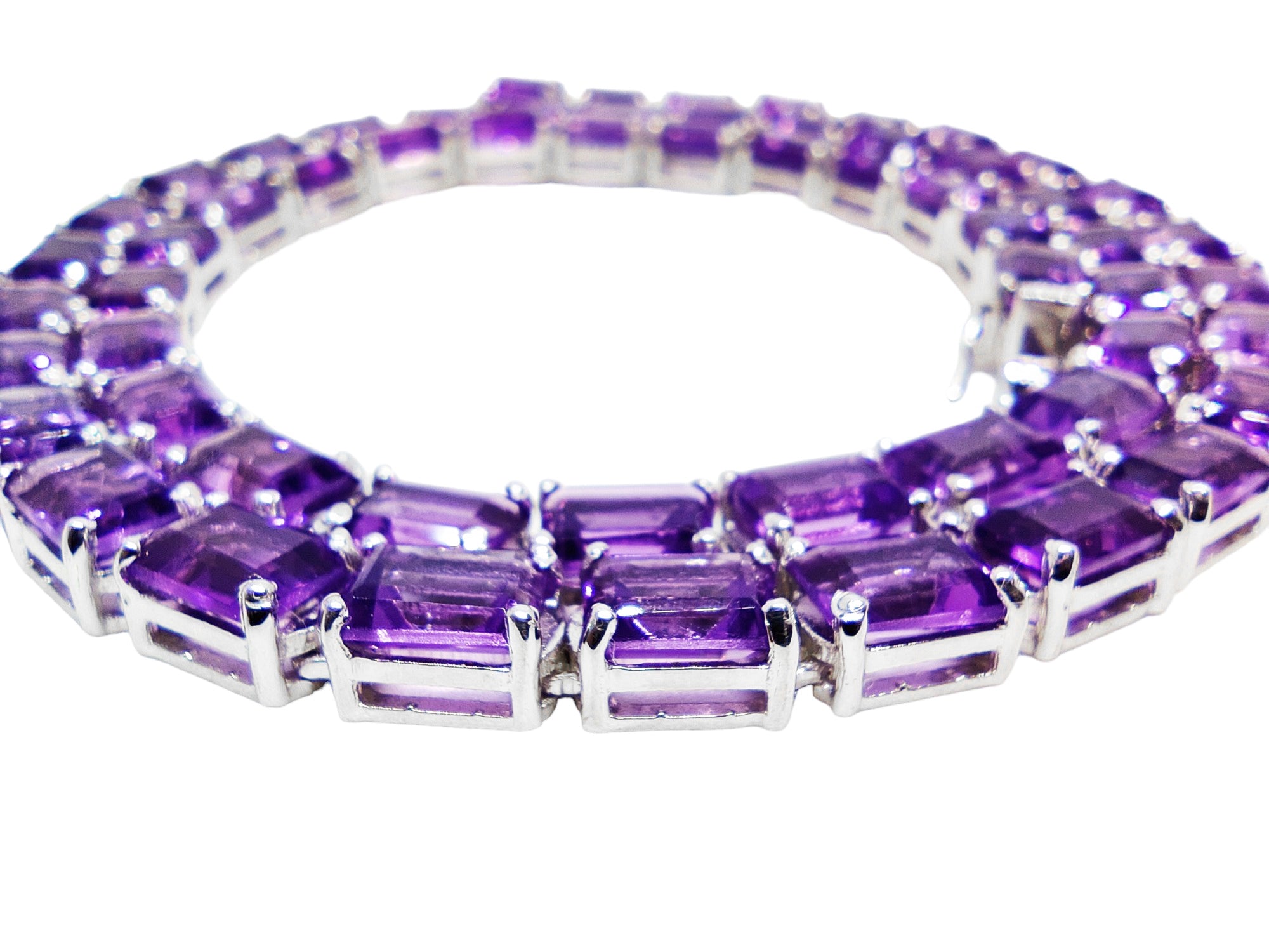 Amethyst Tennis Mens Chain Necklace Natural Amethyst Mens Tennis Necklace Octagon Purple Amethyst Mens Tennis Necklace 925 Silver Mens Chain
