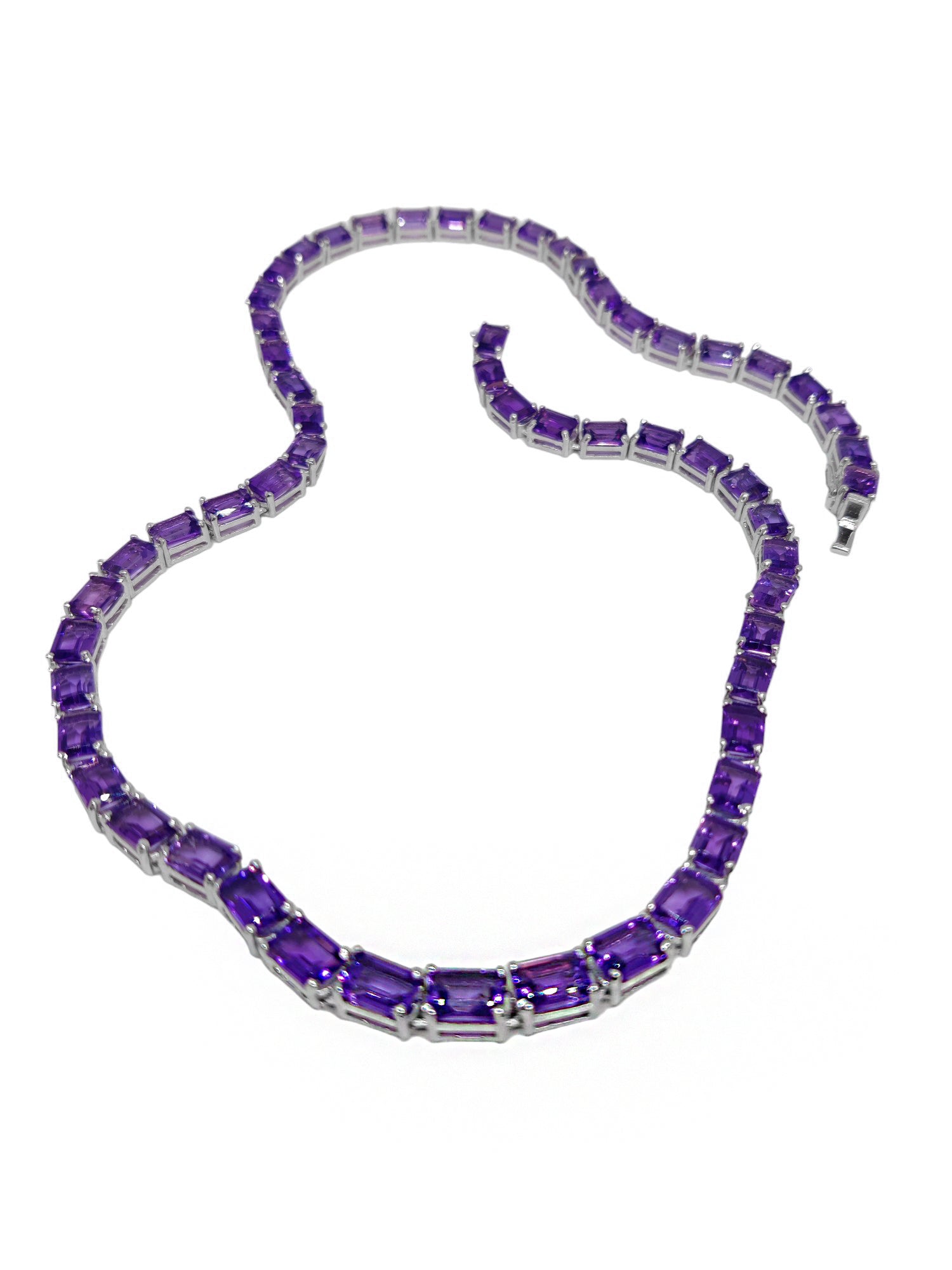 Amethyst Tennis Mens Chain Necklace Natural Amethyst Mens Tennis Necklace Octagon Purple Amethyst Mens Tennis Necklace 925 Silver Mens Chain