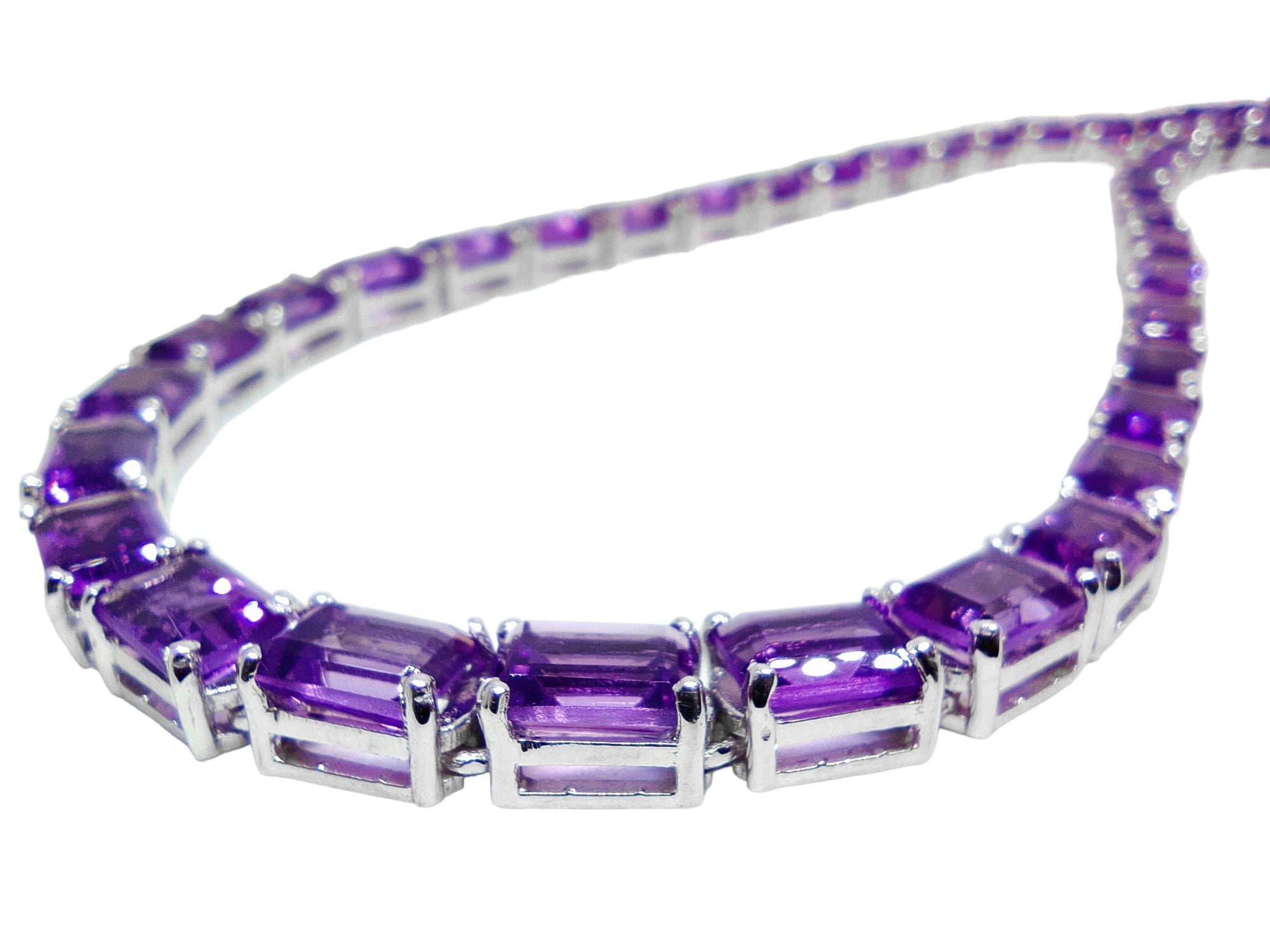 Amethyst Tennis Mens Chain Necklace Natural Amethyst Mens Tennis Necklace Octagon Purple Amethyst Mens Tennis Necklace 925 Silver Mens Chain