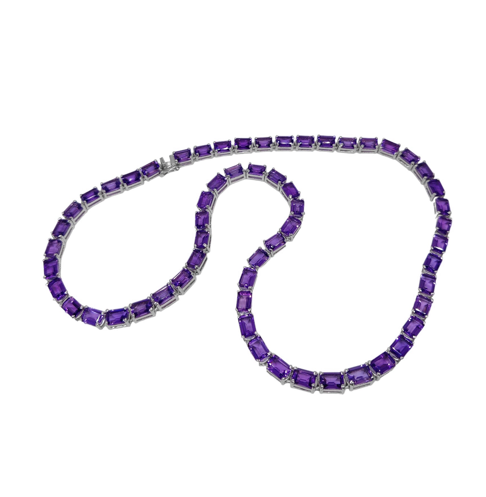 Amethyst Tennis Mens Chain Necklace Natural Amethyst Mens Tennis Necklace Octagon Purple Amethyst Mens Tennis Necklace 925 Silver Mens Chain