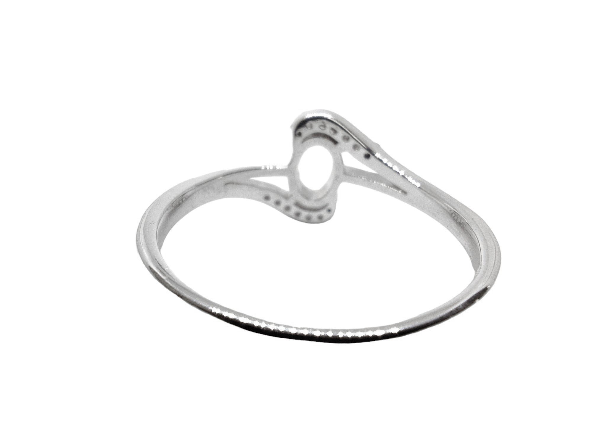 Sterling Silver Twist Solitaire Engagement Ring Blanks 5x7 mm Oval Semi Mount Ring Setting 925 Silver 5x7 mm Oval Ring Mountings