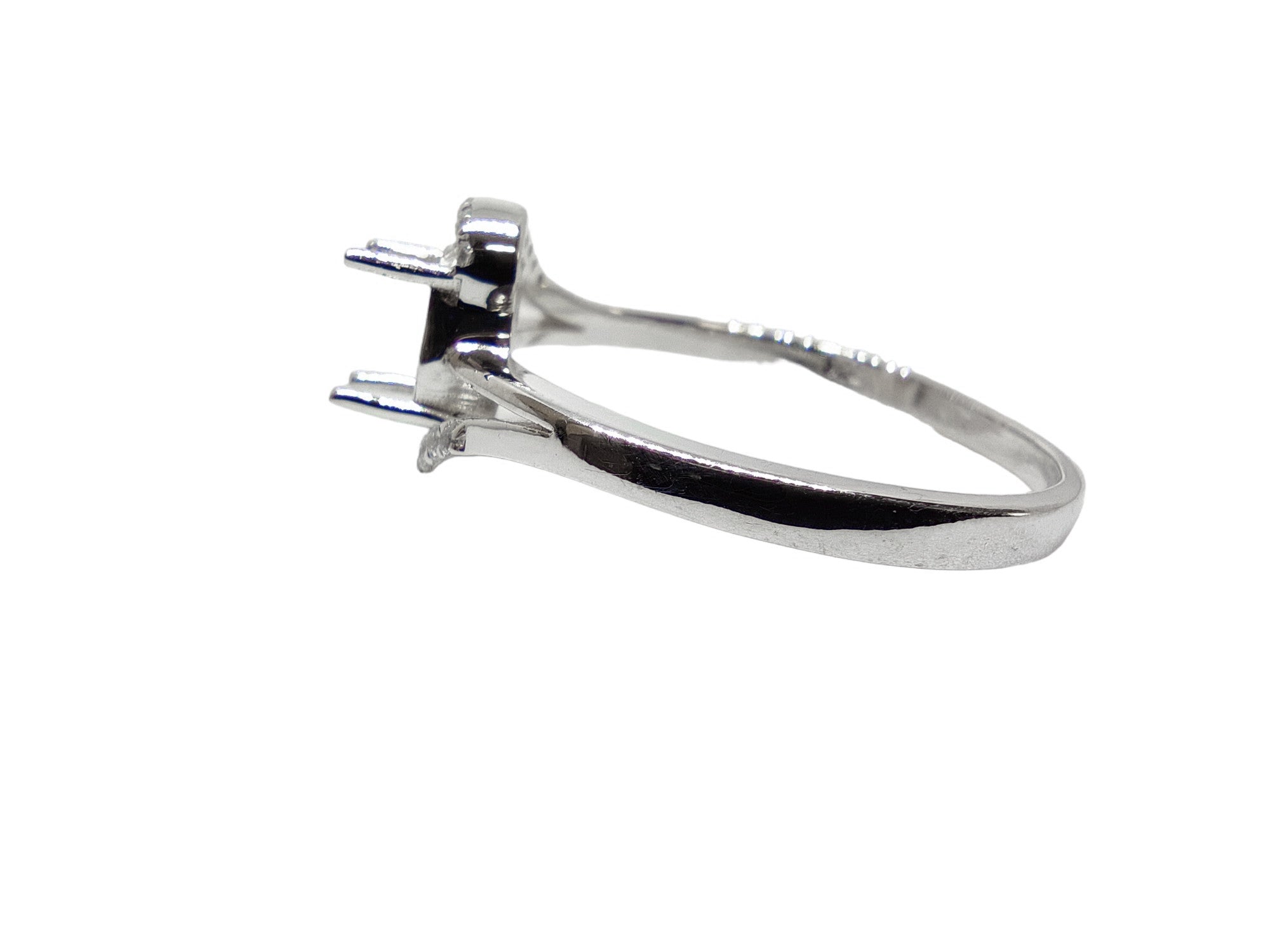 Sterling Silver Twist Solitaire Engagement Ring Blanks 5x7 mm Oval Semi Mount Ring Setting 925 Silver 5x7 mm Oval Ring Mountings