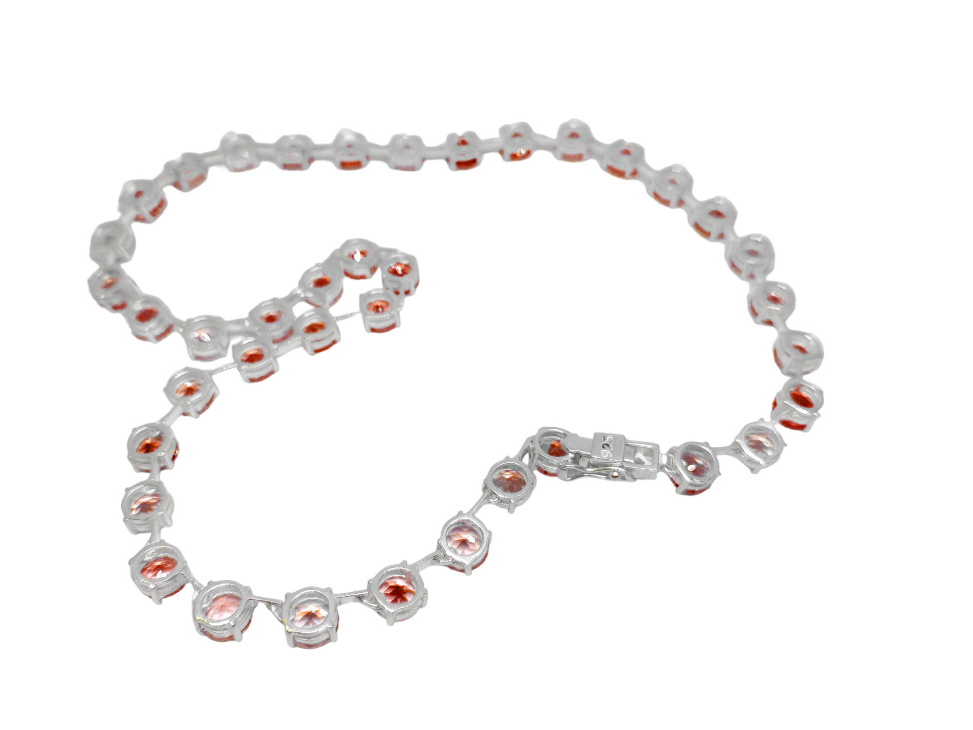 Garnet Link Necklace Sterling Silver Garnet 6 mm Round Garnet Chain Natural Red Garnet Statement Necklace January Birthstone Statement Chain
