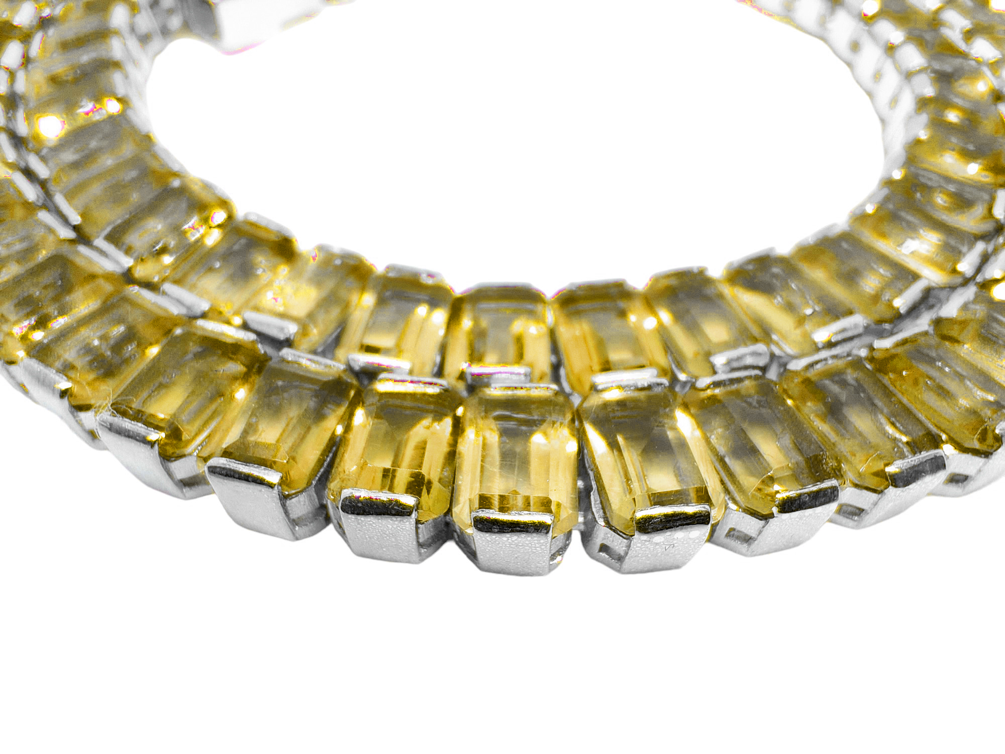 Mens Tennis Chain Citrine 925 Silver Mens Octagon Citrine Tennis Chain Yellow Tennis Chain Citrine Mens Tennis Necklace For Men