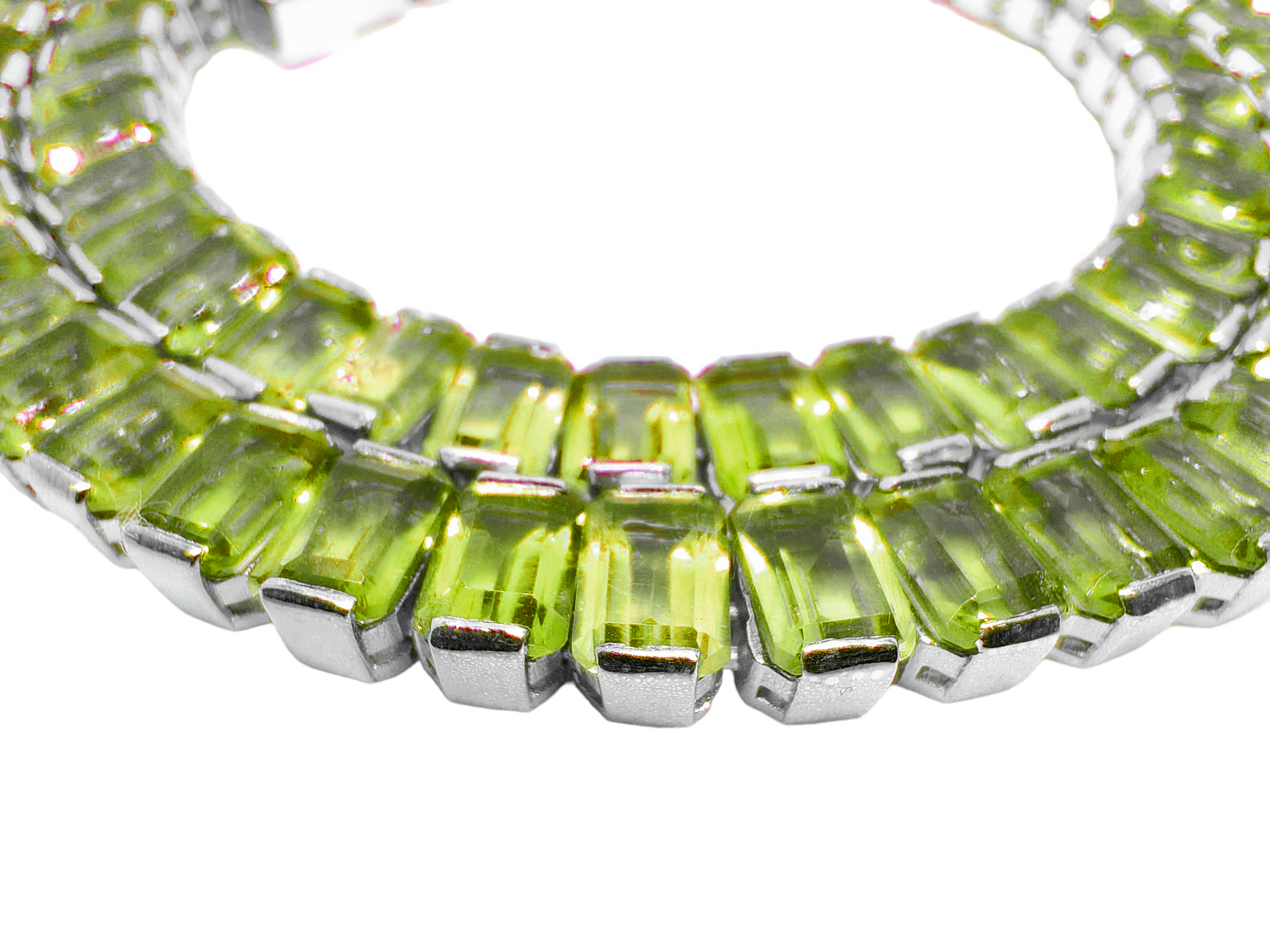 Mens Tennis Chain Peridot 925 Silver Mens Octagon Peridot Tennis Necklace Men Peridot Mens Tennis Silver Necklace For Men August Birthstone