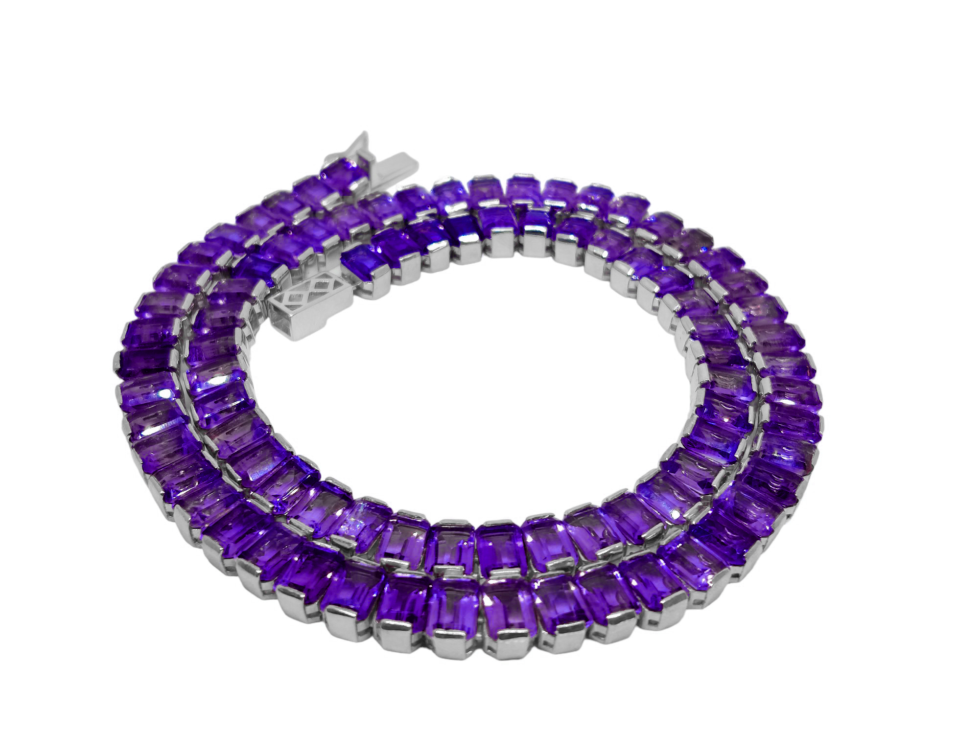 Mens Tennis Chain Amethyst 925 Silver Mens Octagon Amethyst Tennis Chain Purple Tennis Chain Amethyst Mens Tennis Necklace For Men