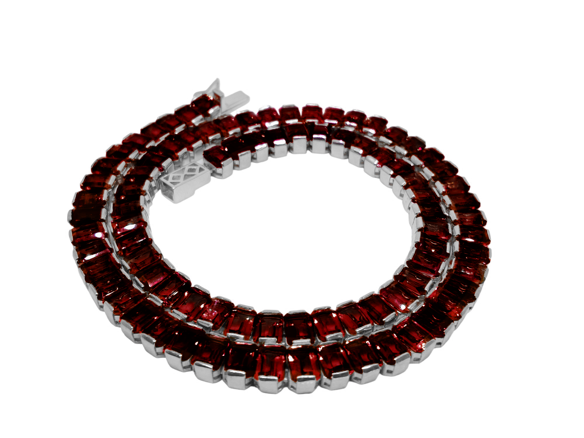 Mens Tennis Chain Garnet 925 Silver Mens Octagon Garnet Tennis Chain Red Tennis Chain Garnet Mens Tennis Necklace For Men January Birthstone