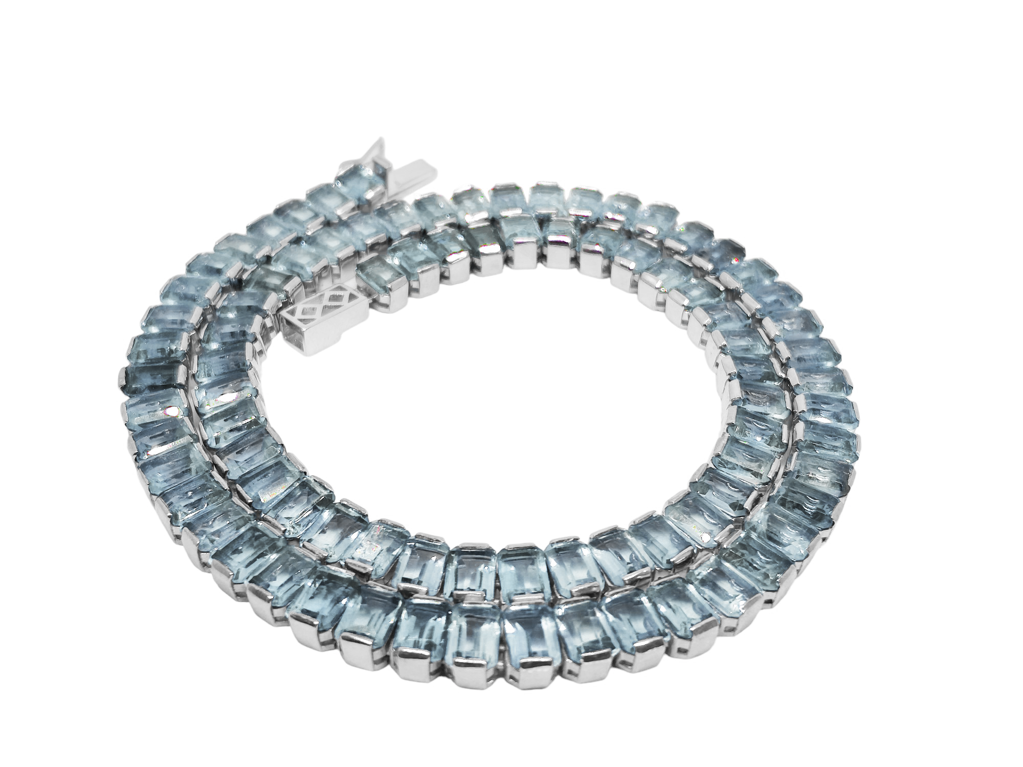 Mens Blue Topaz Tennis Necklace Sky Blue Topaz Tennis Chain Men 925 Silver Blue Topaz Necklace Men November Birthstone Mens Tennis Necklace