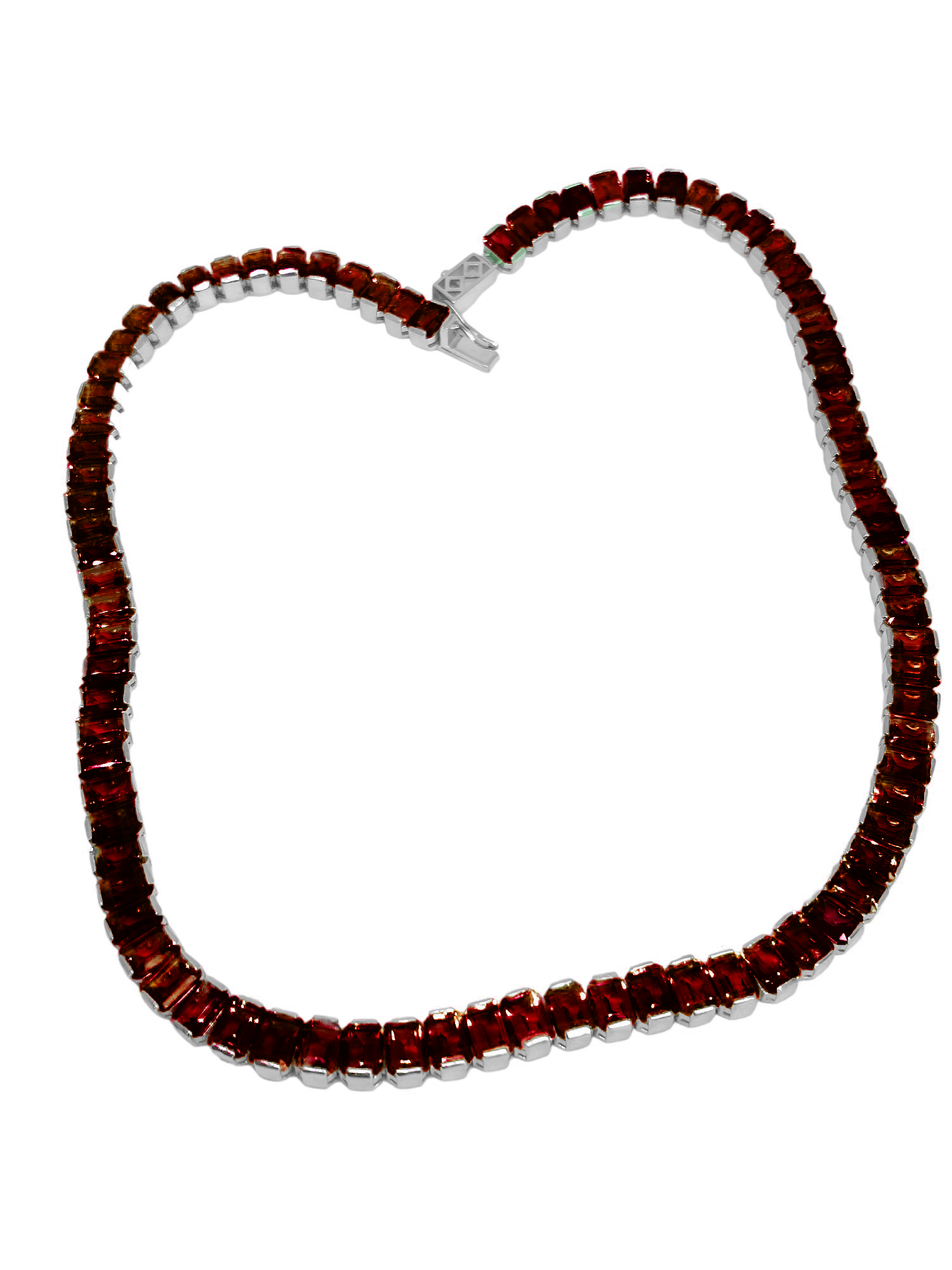Mens Tennis Chain Garnet 925 Silver Mens Octagon Garnet Tennis Chain Red Tennis Chain Garnet Mens Tennis Necklace For Men January Birthstone