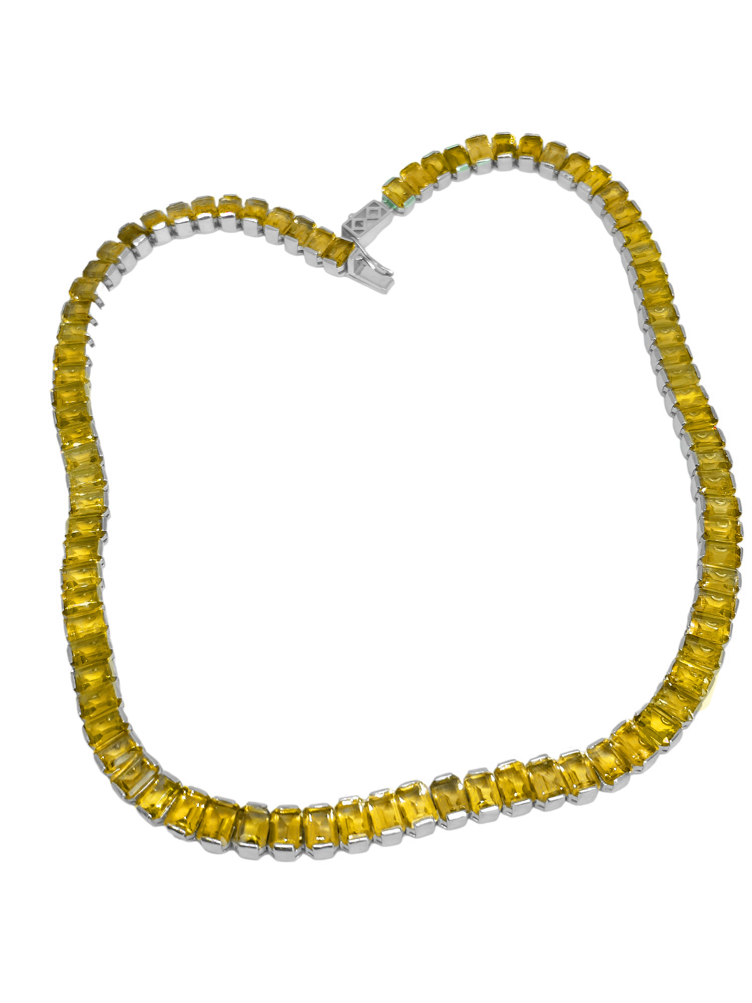 Mens Tennis Chain Citrine 925 Silver Mens Octagon Citrine Tennis Chain Yellow Tennis Chain Citrine Mens Tennis Necklace For Men