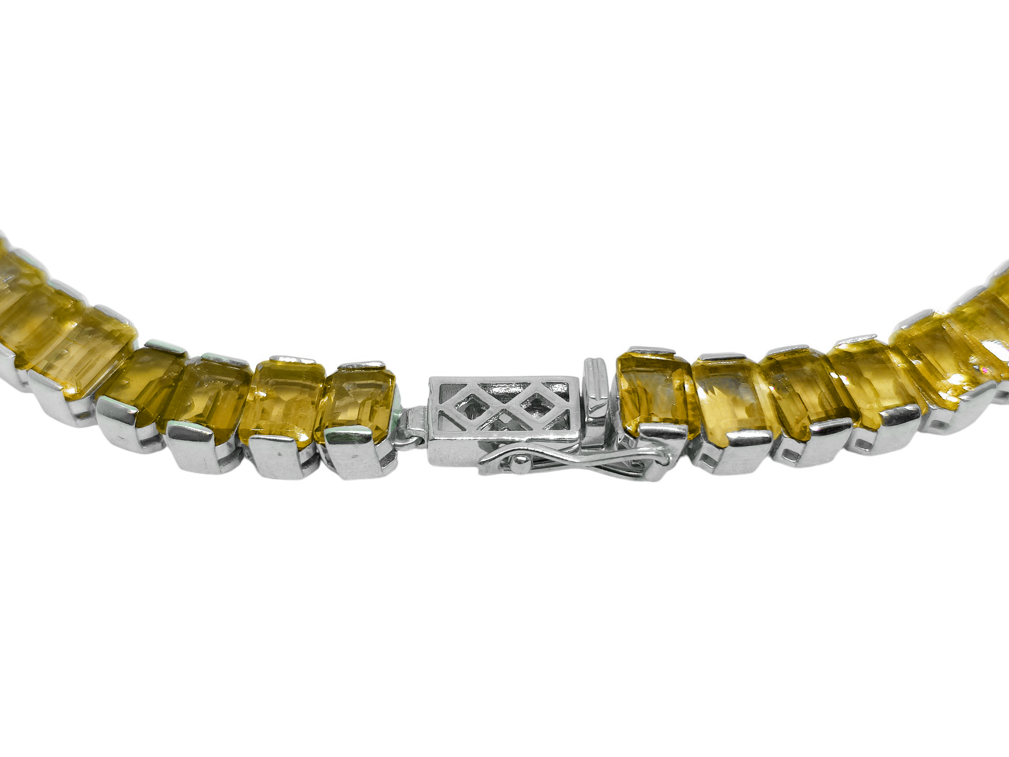 Mens Tennis Chain Citrine 925 Silver Mens Octagon Citrine Tennis Chain Yellow Tennis Chain Citrine Mens Tennis Necklace For Men