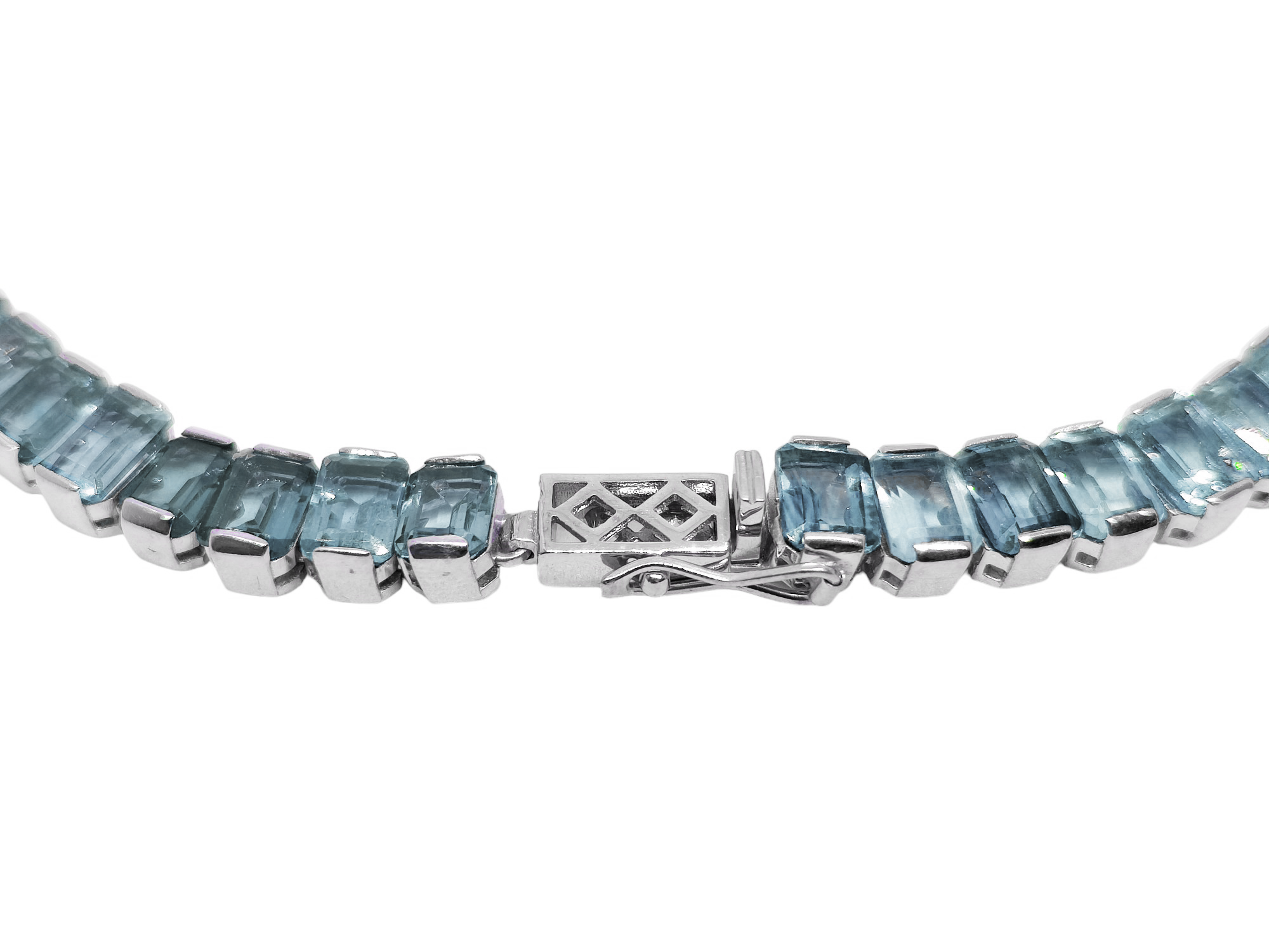 Mens Blue Topaz Tennis Necklace Sky Blue Topaz Tennis Chain Men 925 Silver Blue Topaz Necklace Men November Birthstone Mens Tennis Necklace