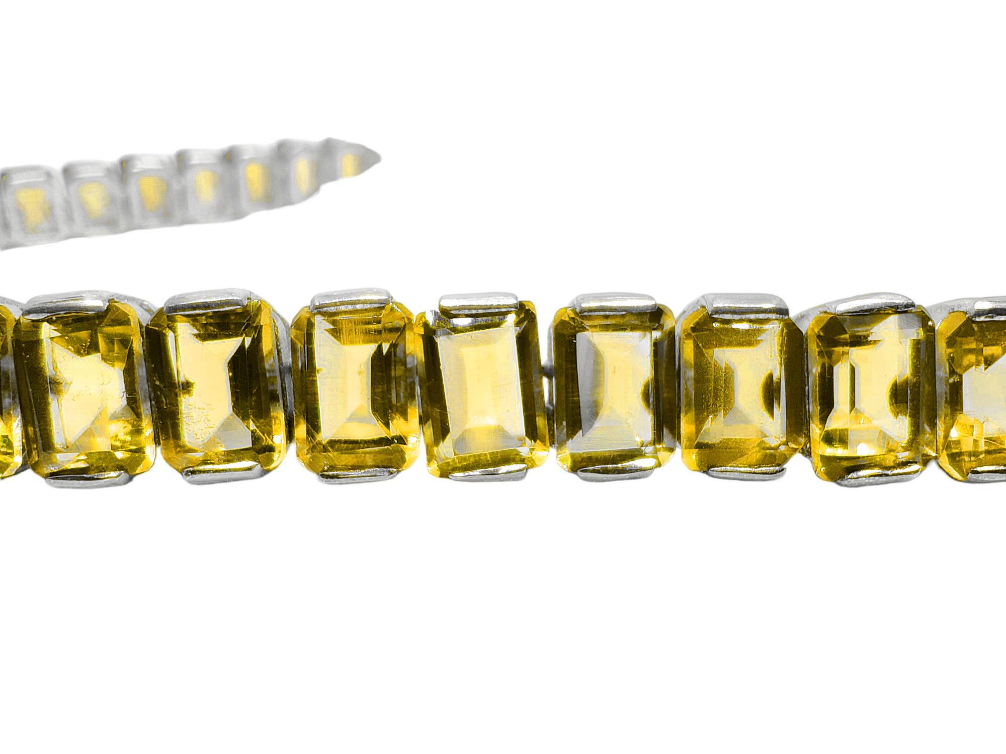 Mens Tennis Chain Citrine 925 Silver Mens Octagon Citrine Tennis Chain Yellow Tennis Chain Citrine Mens Tennis Necklace For Men