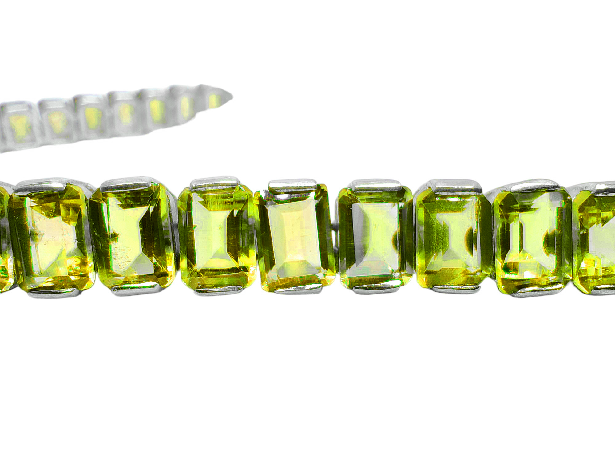 Mens Tennis Chain Peridot 925 Silver Mens Octagon Peridot Tennis Necklace Men Peridot Mens Tennis Silver Necklace For Men August Birthstone