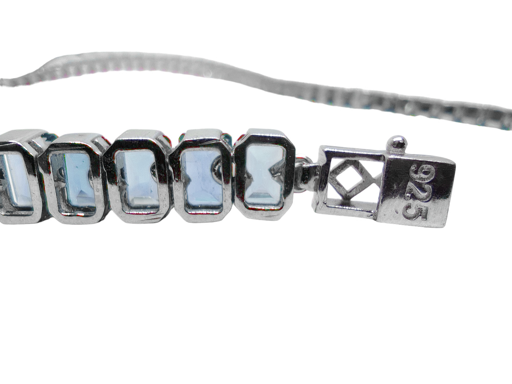 Mens Blue Topaz Tennis Necklace Sky Blue Topaz Tennis Chain Men 925 Silver Blue Topaz Necklace Men November Birthstone Mens Tennis Necklace