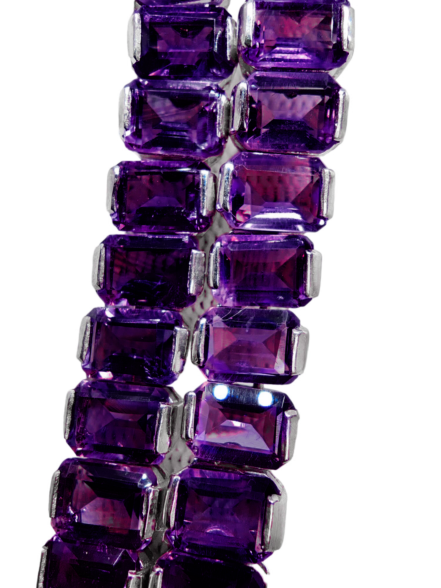 Mens Tennis Chain Amethyst 925 Silver Mens Octagon Amethyst Tennis Chain Purple Tennis Chain Amethyst Mens Tennis Necklace For Men