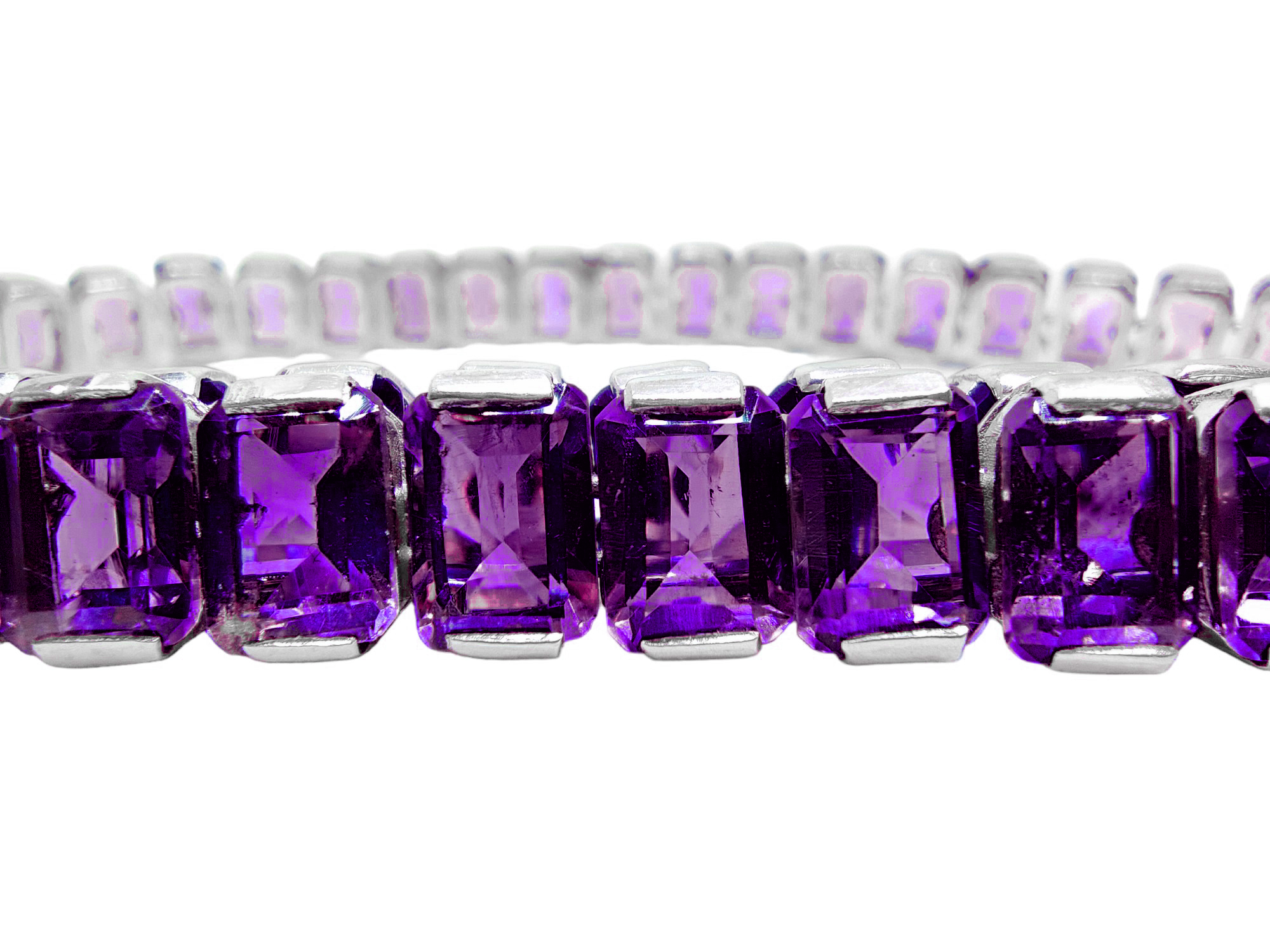 Mens Tennis Chain Amethyst 925 Silver Mens Octagon Amethyst Tennis Chain Purple Tennis Chain Amethyst Mens Tennis Necklace For Men
