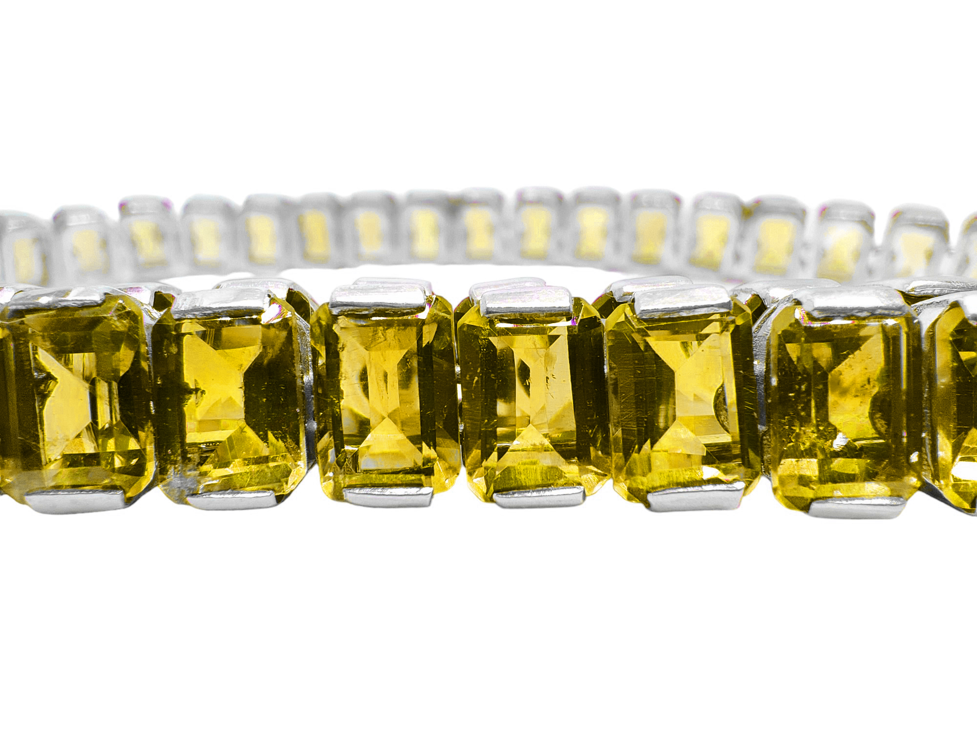 Mens Tennis Chain Citrine 925 Silver Mens Octagon Citrine Tennis Chain Yellow Tennis Chain Citrine Mens Tennis Necklace For Men