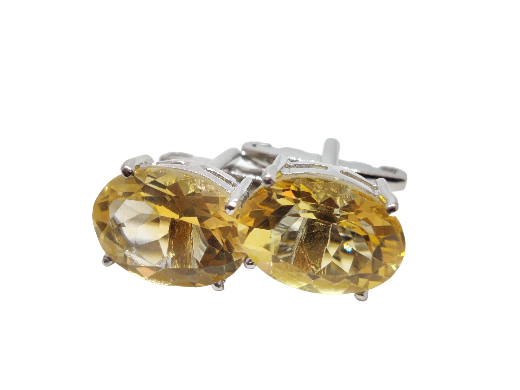 Big Citrine Cufflinks Men 12x16 mm Oval Citrine Cufflinks Men Natural Citrine Wedding Cufflinks Men 925 Silver Citrine Engagement Cufflinks