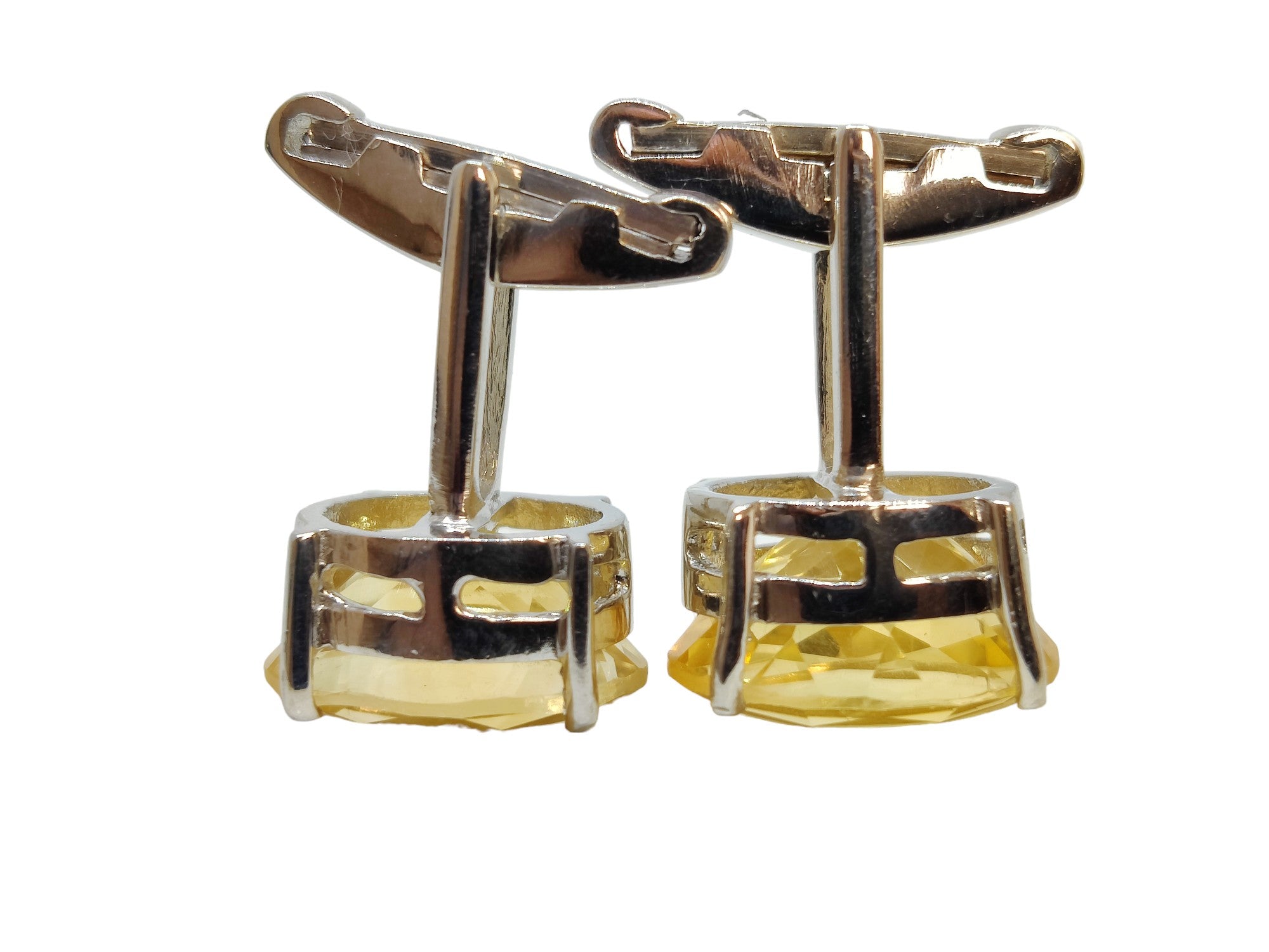 Big Citrine Cufflinks Men 12x16 mm Oval Citrine Cufflinks Men Natural Citrine Wedding Cufflinks Men 925 Silver Citrine Engagement Cufflinks
