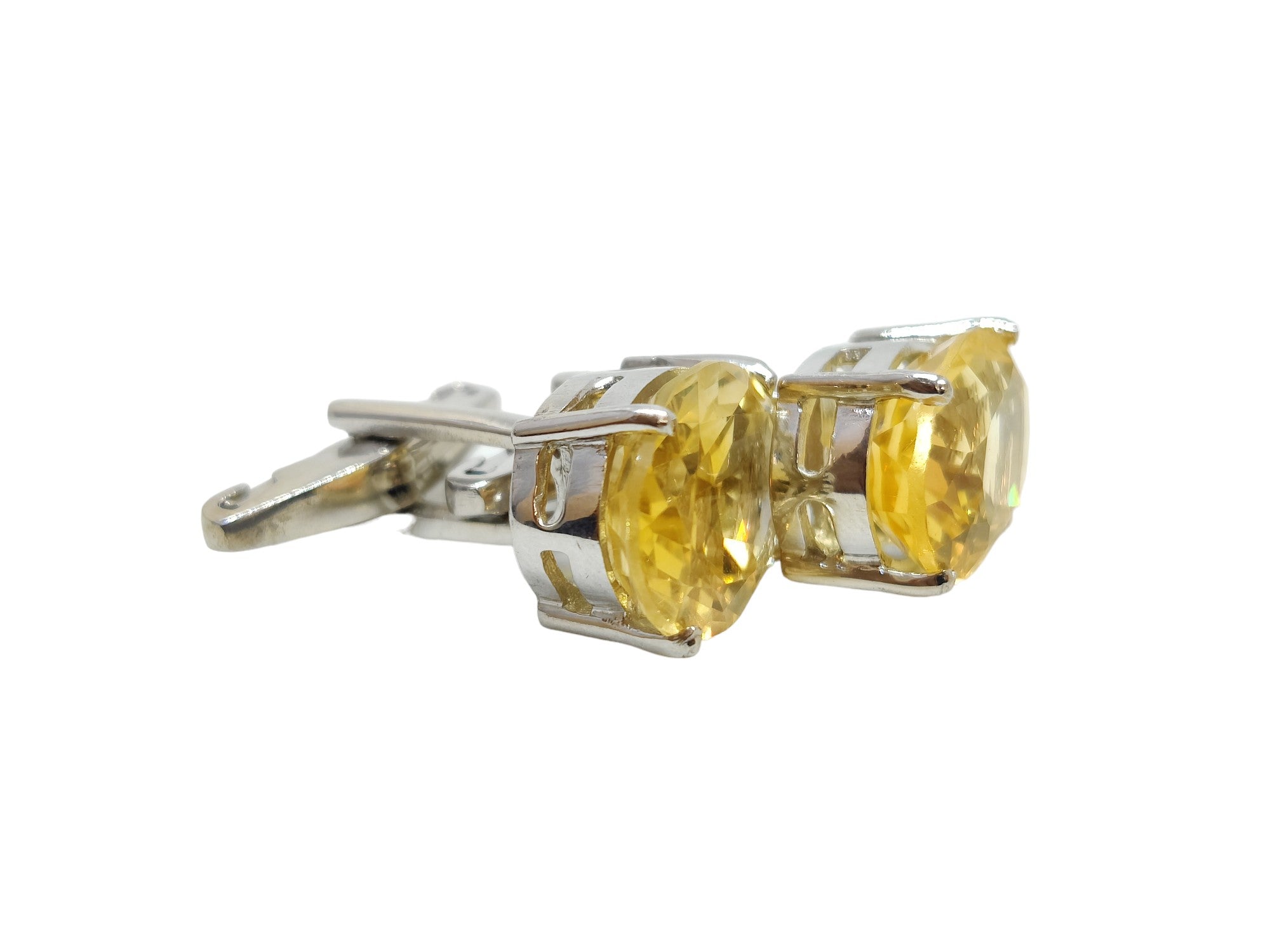 Big Citrine Cufflinks Men 12x16 mm Oval Citrine Cufflinks Men Natural Citrine Wedding Cufflinks Men 925 Silver Citrine Engagement Cufflinks