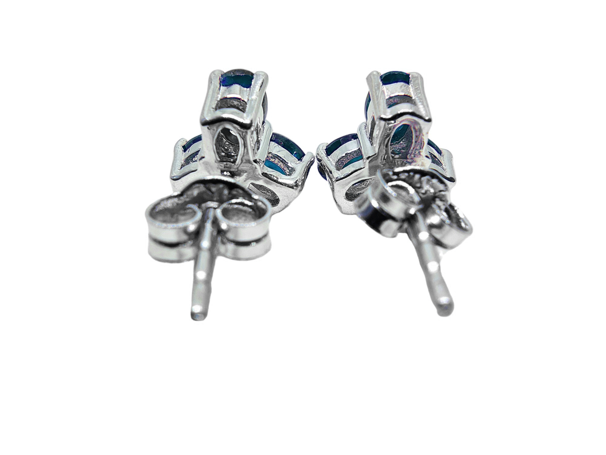 Natural Sapphire Ear Studs Genuine Sapphire Flower Ear Studs Septemeber Birthstone Sapphire Stud Earrings 925 Silver Sapphire Birthstone Ear Stud Blue Sapphire EarStud