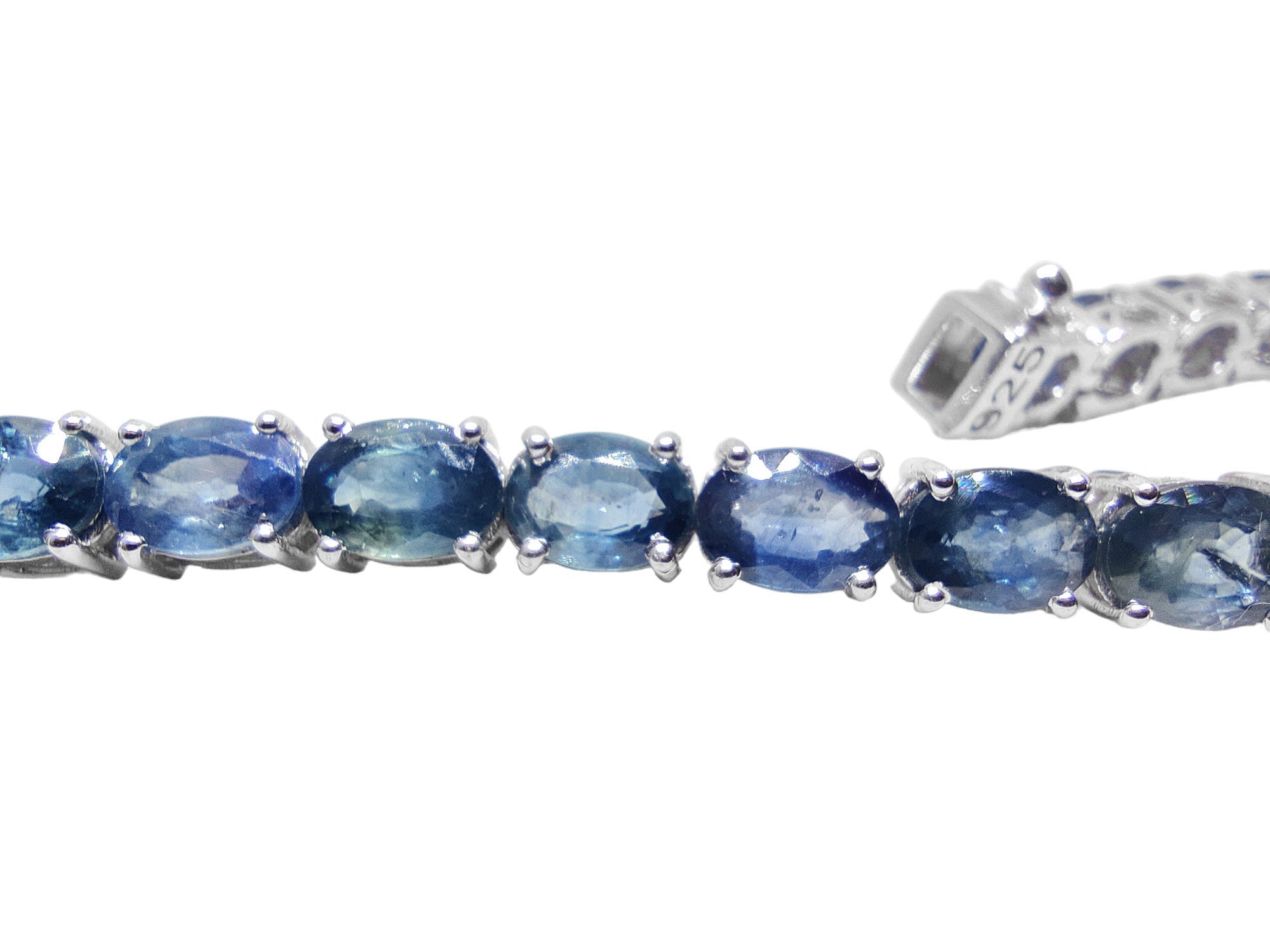 Blue Sapphire Tennis Bracelet 26 Ct Natural Blue Sapphire Bracelet 925 Sterling Silver Sapphire Bracelet September Birthstone Bracelet