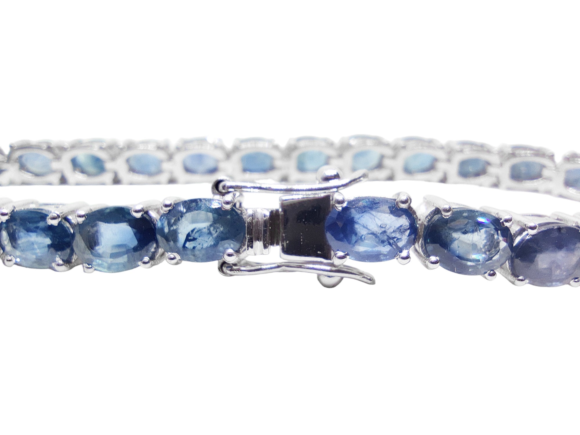 Blue Sapphire Tennis Bracelet 26 Ct Natural Blue Sapphire Bracelet 925 Sterling Silver Sapphire Bracelet September Birthstone Bracelet