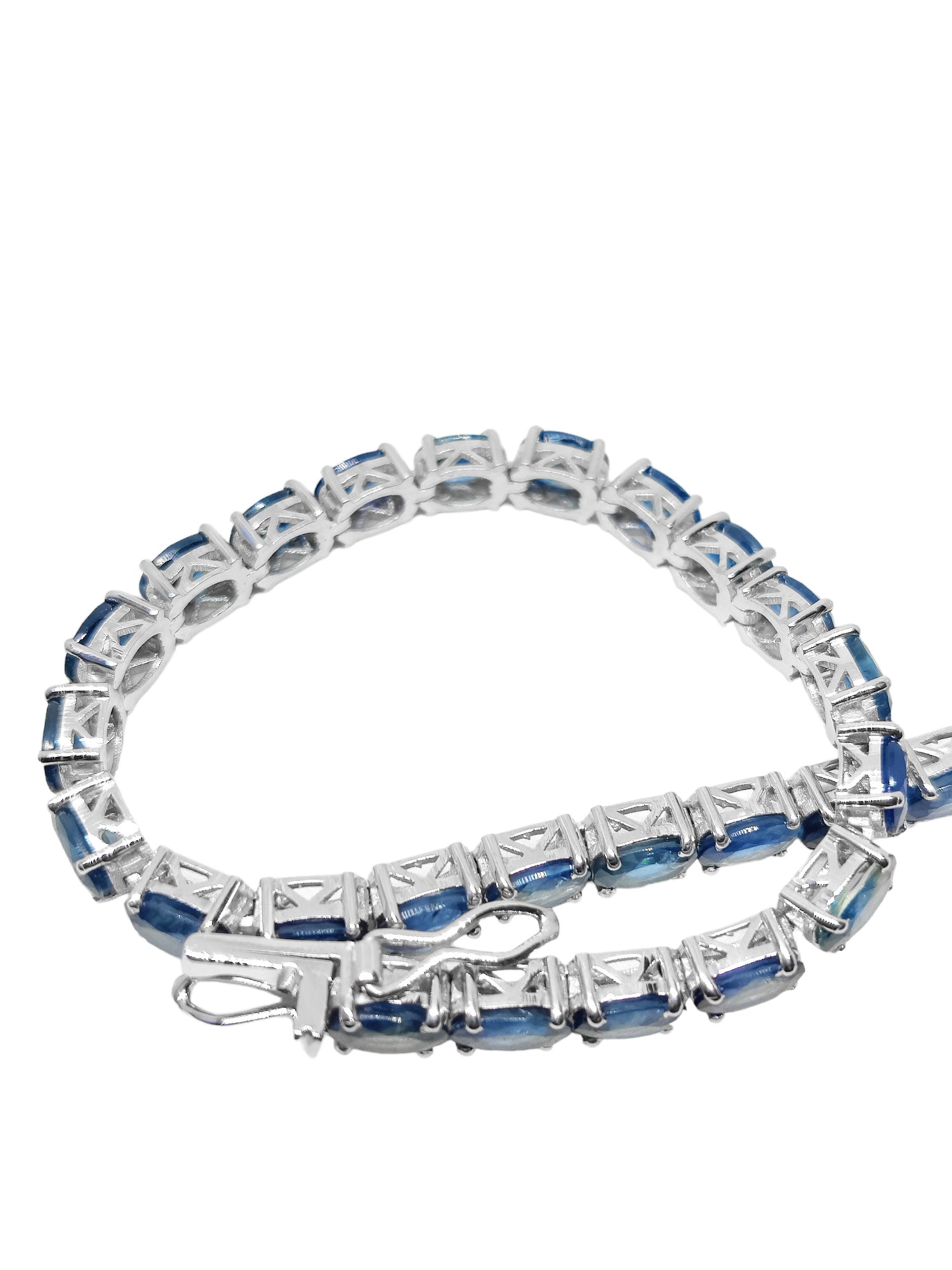 Blue Sapphire Tennis Bracelet 26 Ct Natural Blue Sapphire Bracelet 925 Sterling Silver Sapphire Bracelet September Birthstone Bracelet