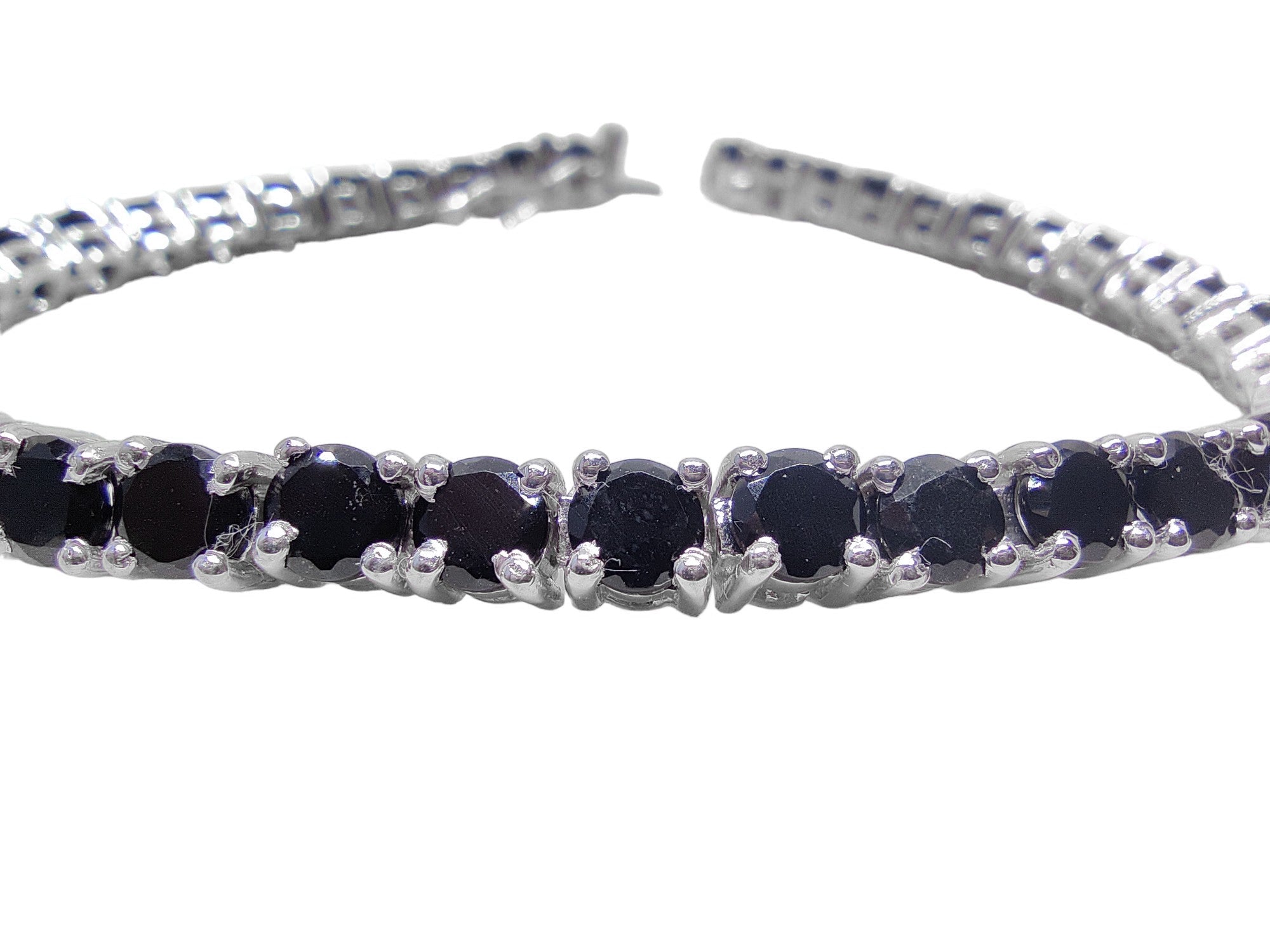 925 Silver Black Tourmaline Bracelet Natural Black Tourmaline Bracelet Dainty Black Tourmaline Bracelet All Black Stone Bracelet