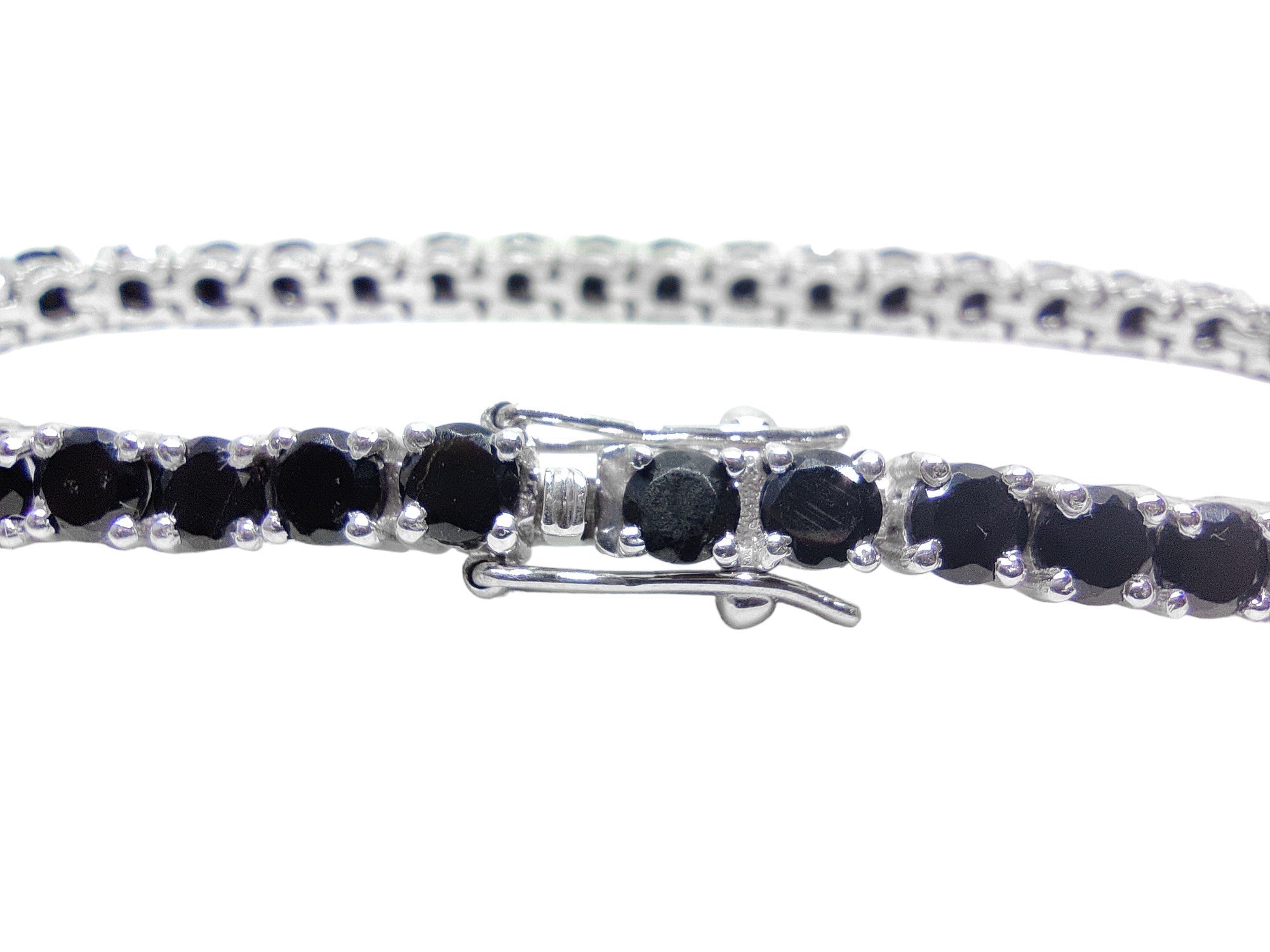 925 Silver Black Tourmaline Bracelet Natural Black Tourmaline Bracelet Dainty Black Tourmaline Bracelet All Black Stone Bracelet