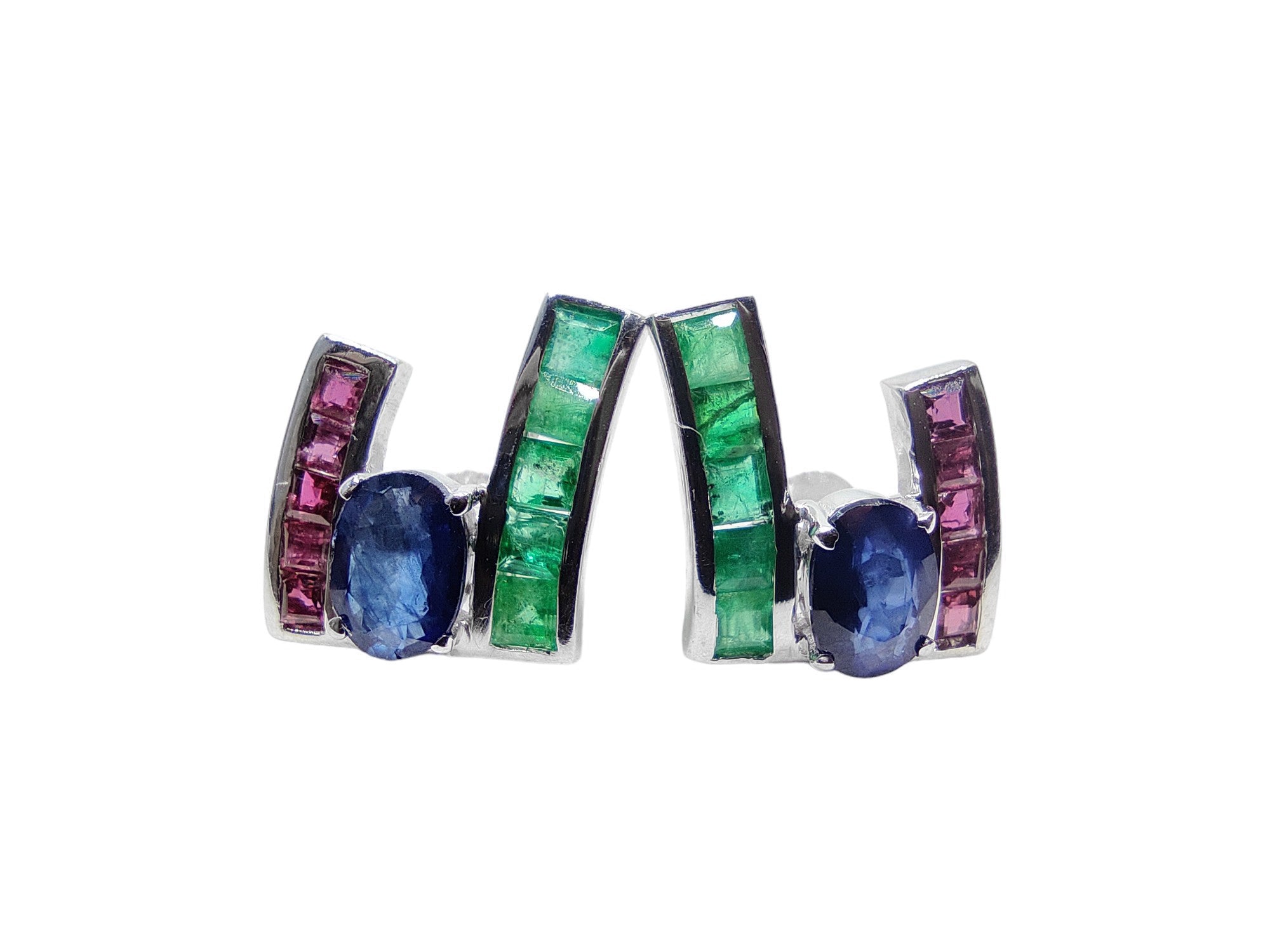 Natural Emerald Stud Earrings High Quality Emerald Sapphire Ruby Earrings Multi Color Natural gemstone Earrings May Sapphire July Birthstone