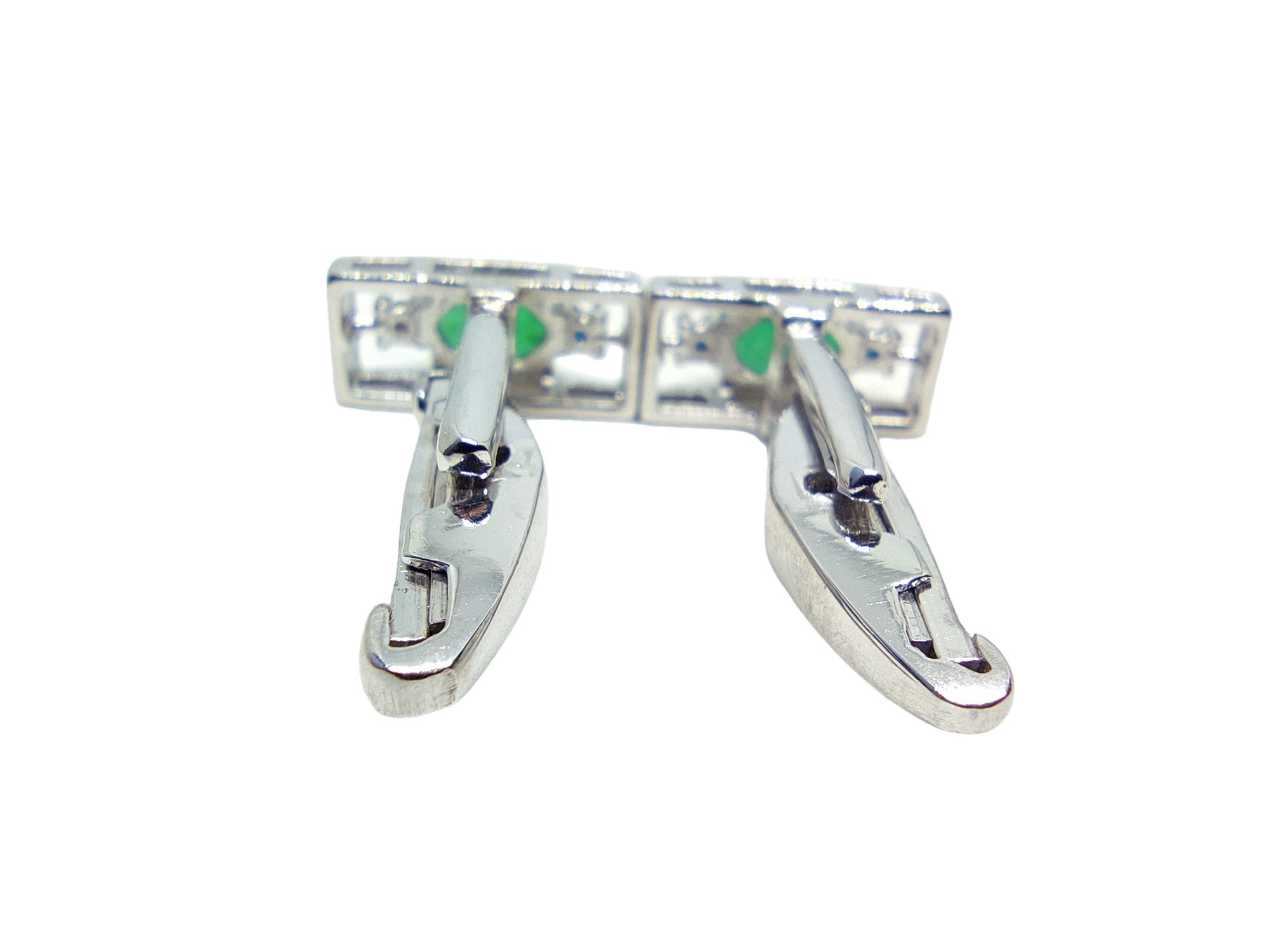 Silver Emerald Sapphire Cufflinks Natural Emerald Cufflinks May Birthstone Cufflinks Men Silver Groomsmen Cufflinks Fathers Day Gift