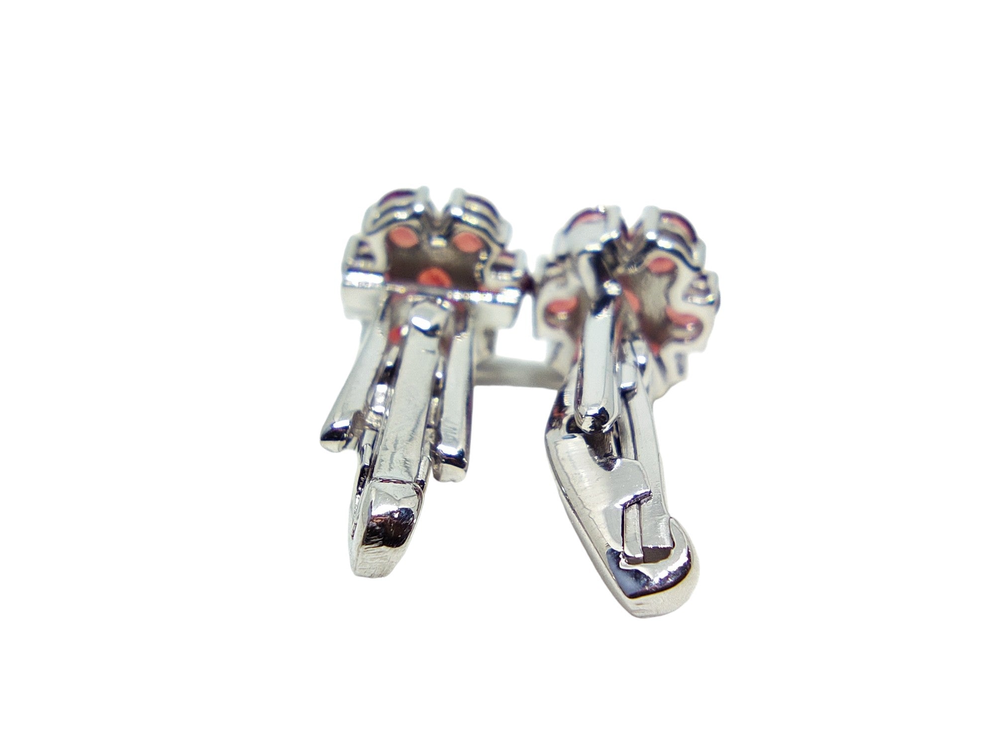 Mens Garnet Cufflinks Sterling Silver Garnet Men Flower Cufflinks January Birthstone Cufflinks Men Red Garnet Cufflinks Groomsmen Cufflink
